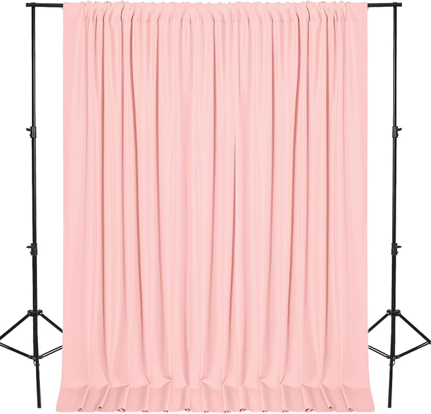 DWCN 10x10 FT Blush Pink Backdrop Curtains for Parties, Photography Backdrop Drapes with Rod Pockets for Wedding Decorations Stage Birthday Family Gatherings, 2 Panels 5ft x 10ft