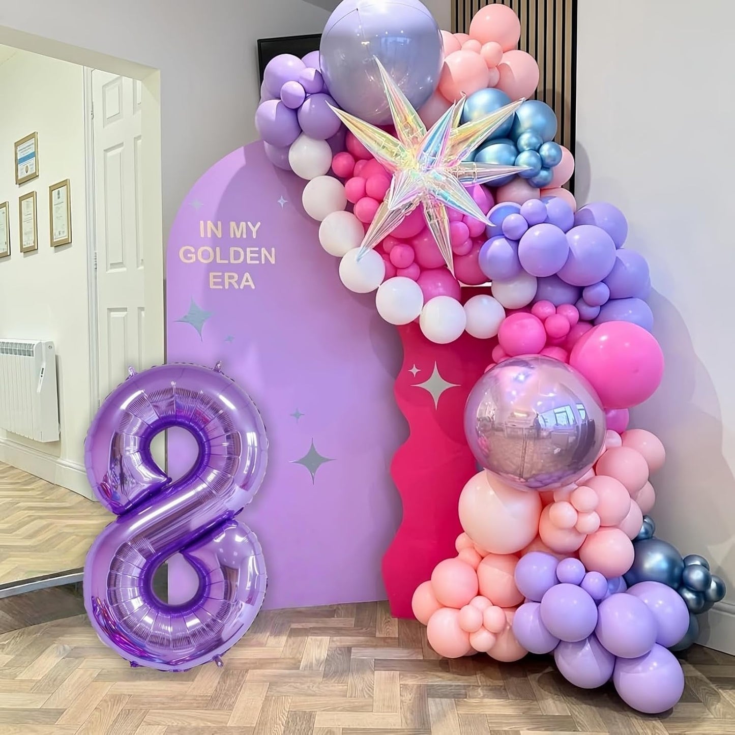 Purple 0 Balloon Number,40 Inch Number 0 Balloon Big Purple 0 Foil Mylar Helium Balloon for Birthday Party Decorations