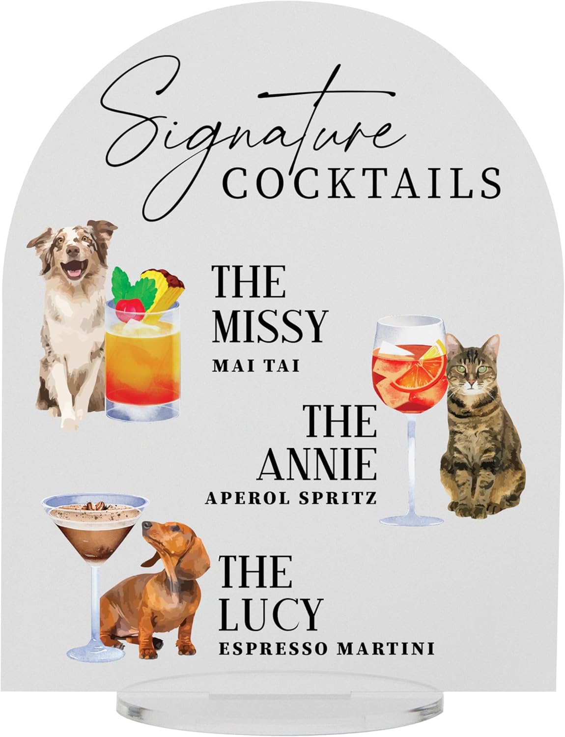 Pet Signature Drink Wedding Signs