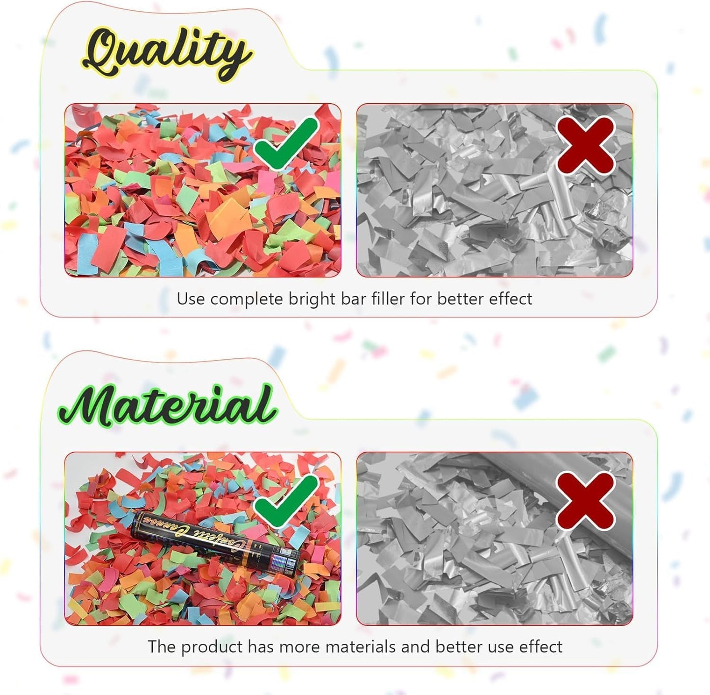 Confetti Cannon 12 Pack Party Poppers Multicolor Poppers 12Inch for Party Celebrations Confetti Popper Shooter Paper Confetti Cannon Bulk for Birthday Graduation Wedding Christmas NewYear