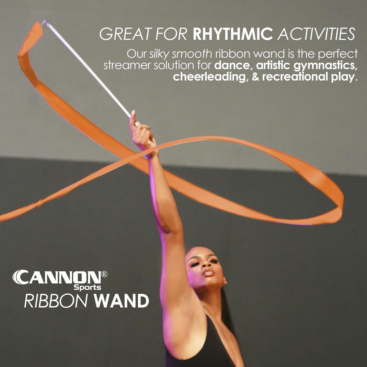 Cannon Sports Gymnastics Wand for Dancing, Cheerleading, Olympic Tournament, & Artistic Competitions (Orange)