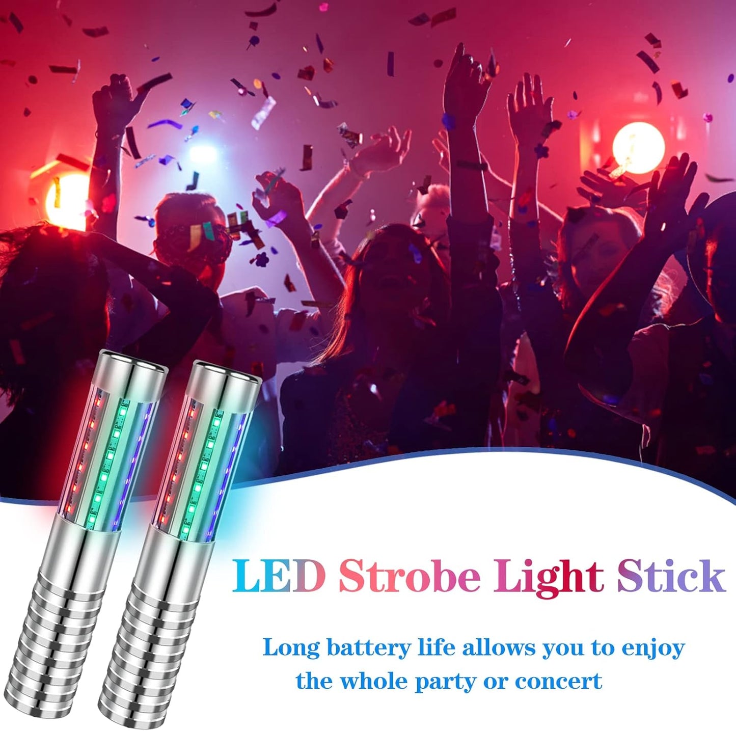 4 Pieces Strobe Baton Bottle Service Sparklers Metallic Bottle Service Lights Handheld Light for Nightclubs Weddings Parties Activities Supplies