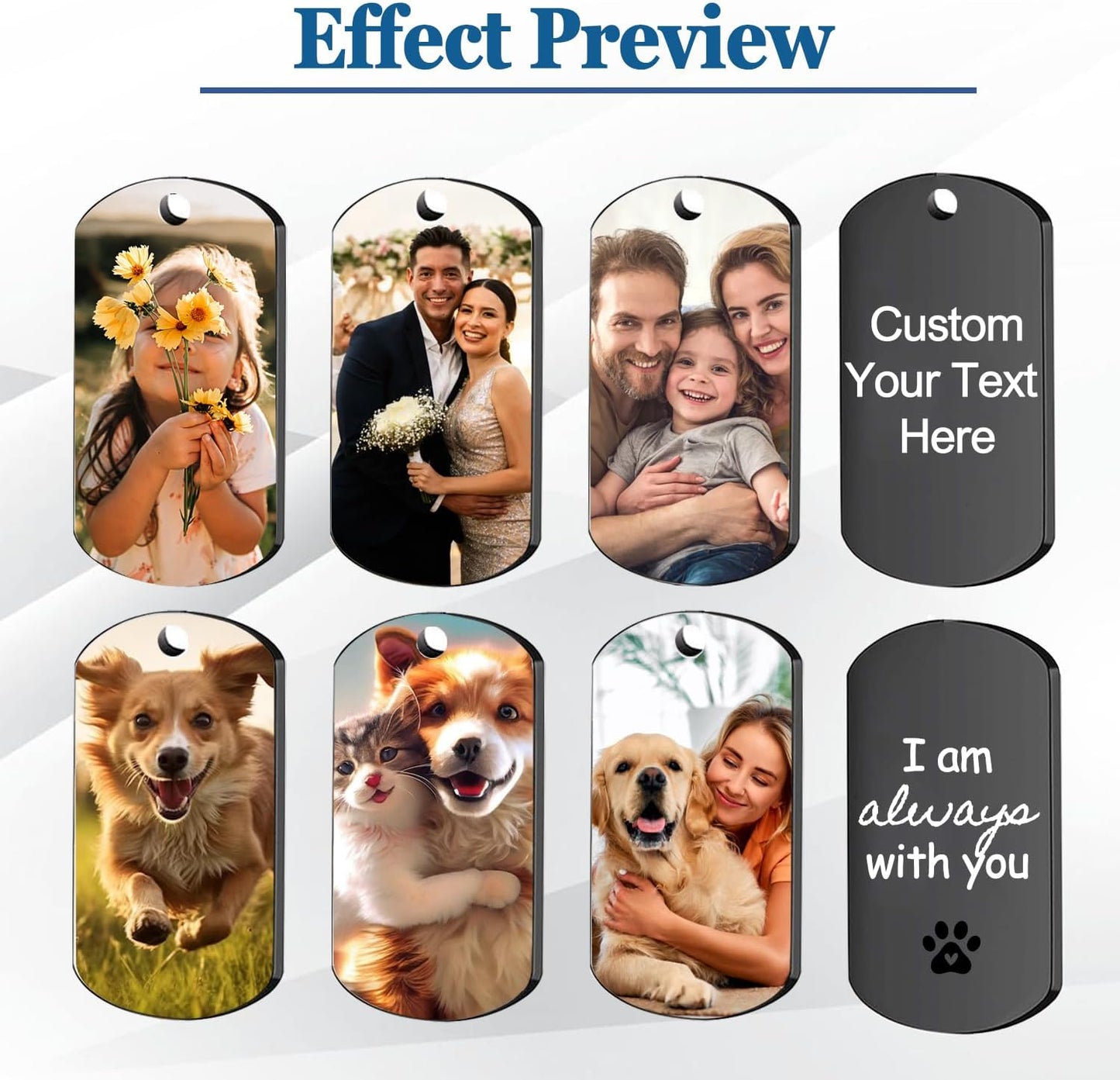 Custom Keychain with Picture, Personalized Keychain with Engraved Photo/Text, Gifts for Family and Friends