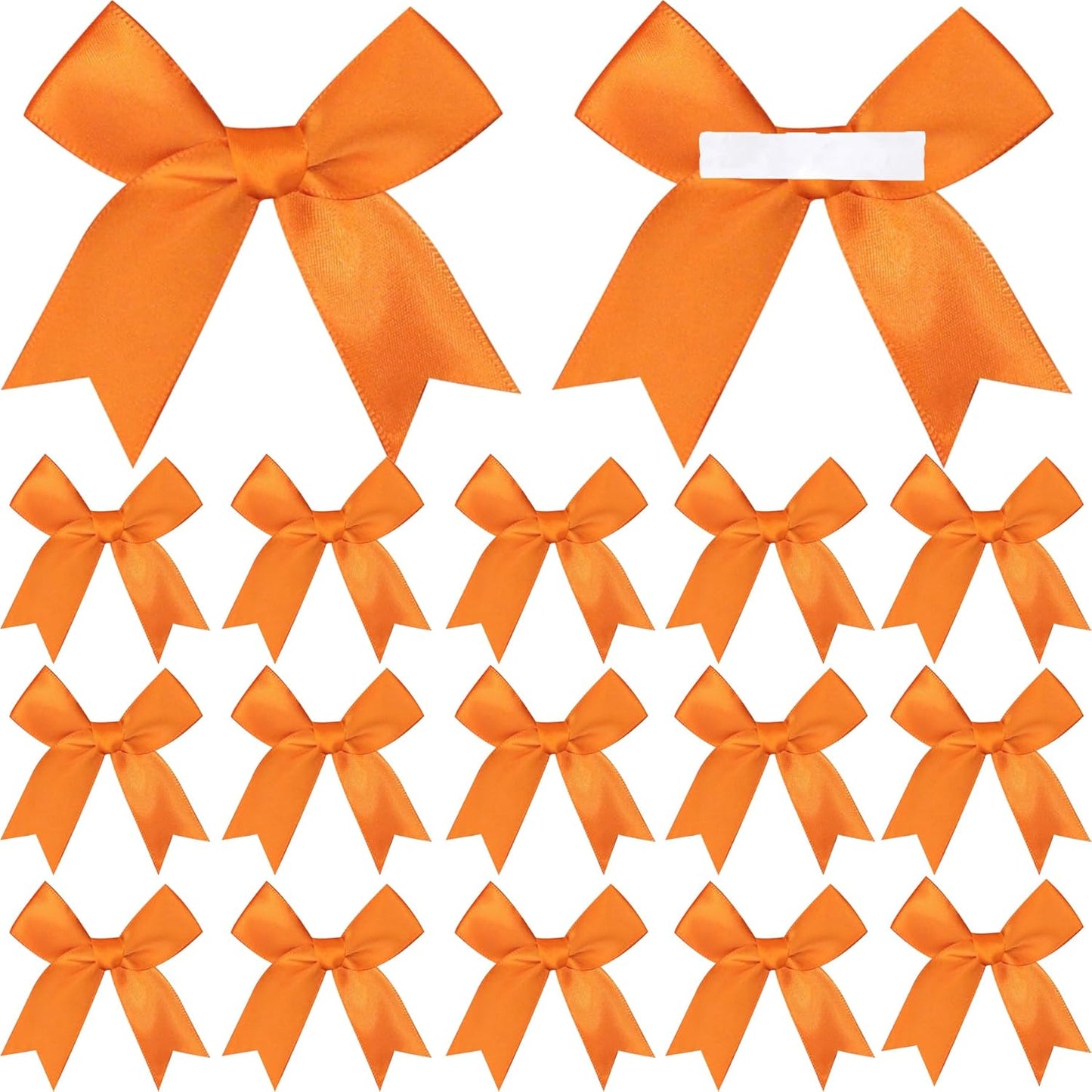 50 Pieces Gift Wrap Bows Premium Satin Ribbon Bows 3.3 Inch Craft Bows for Gift Wrapping DIY Treat Bags Holiday Gifts Bag Party Decorations, Wedding Decor Christmas Birthday Presents (Orange)