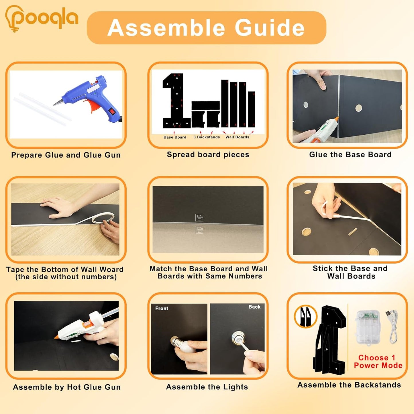 Pooqla 3FT Marquee Light Up Numbers, Black Lighted Party Decor for her him Women Men, Giant Mosaic Light Up Numbers for 2nd 12th 21st Birthday Anniversary Decoration, Number 2