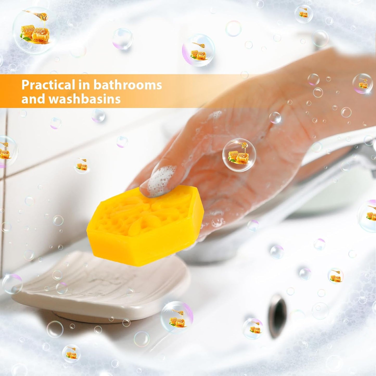 Demissle 50 Set Bee Themed Baby Shower Favors Including Honeycomb Soap with Thank You Card Gift Bags Honey Soap Gift for Guest Gender Reveal Party Decorations Baby Shower Game Prizes