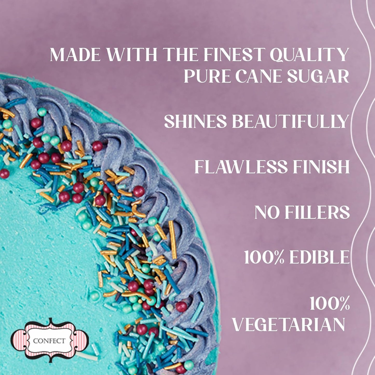 Confect Sprinkles Mix – Enchanted Forest Disco Ball Mashup for Cake & Cupcake Decorating – Assorted Pack of 5 (Hot Pink, Silver, Parrot Green Dragees & White Sparkling Sugar) Palm Oil-Free, No Artificial Dyes - 5 Oz