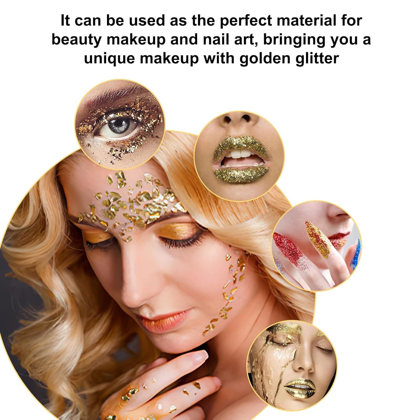 Serlium Edible Gold Leaf, Gold Leaf Cake Decoration Gold Flakes Food Gold Foil Decoration Baking Gold Foil Decor Chocolates Decor Gold Leaf Sheets for Cooking Dessert Decoration Crafts Makeup (2Pcs)