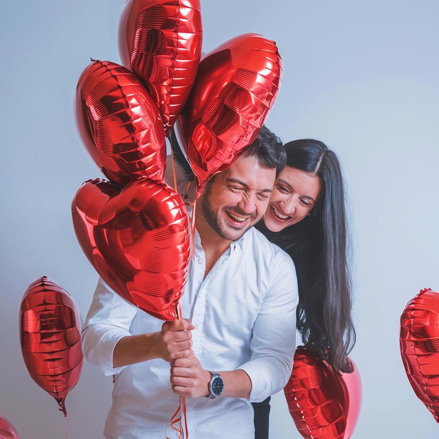 Red Heart Balloons, 18 Inch Red Heart Foil Shape Balloon, 12PCS Large Love Foil Helium Romantic Balloons for Birthday Baby Shower Marriage Wedding Bridal Engagement Anniversary Party Decoration