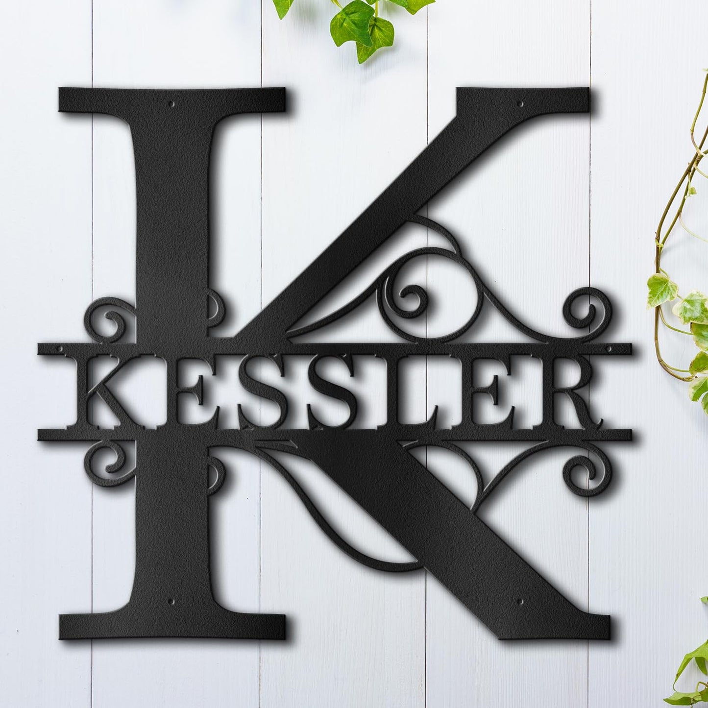 Custom Metal Name Sign | Metal Wall Art | Split Letter Monogram Decor | Family Name Sign | Personalized Wedding Gift | Outdoor Decor