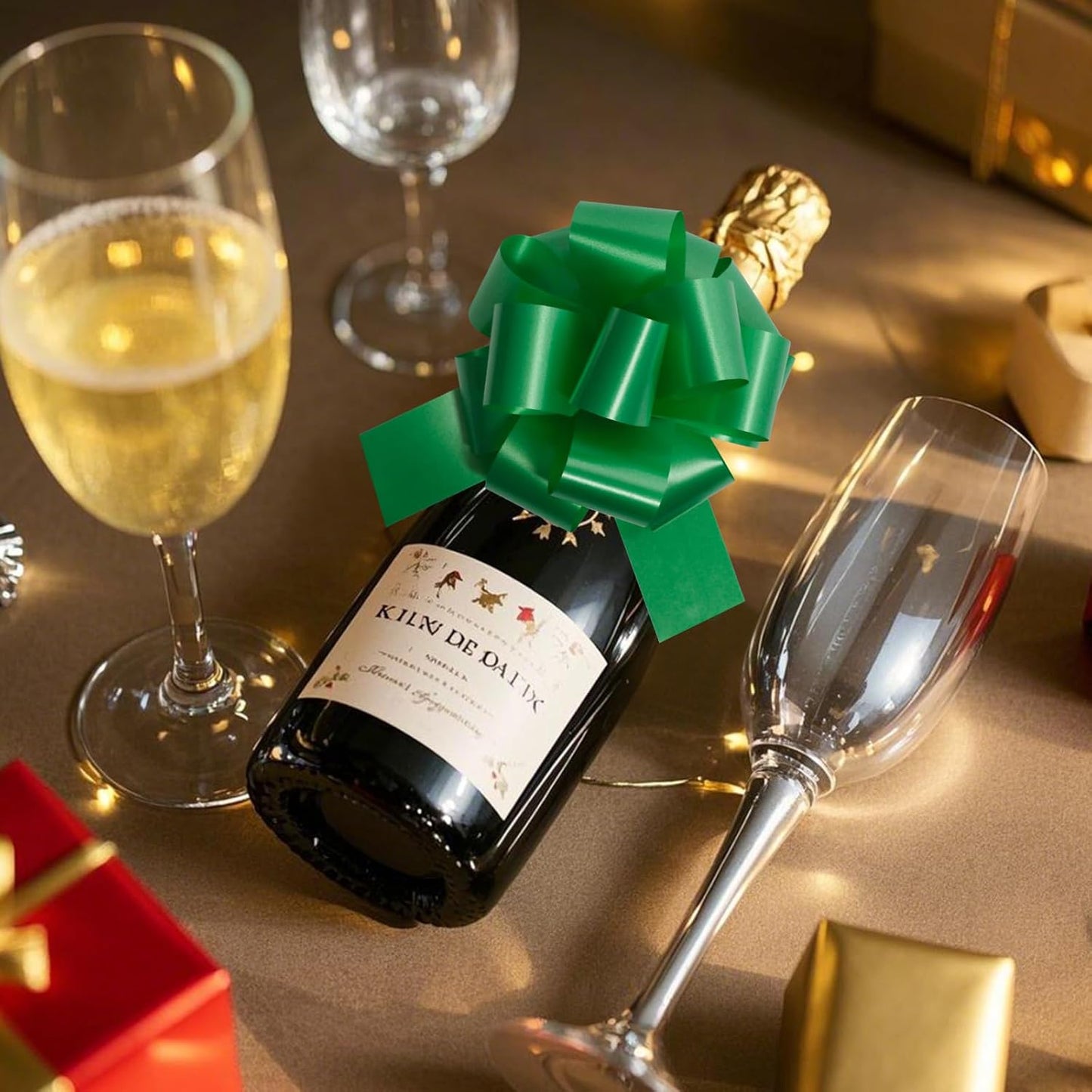 12 PCS 6 Inch Green Pull Bows - Perfect for Gift Wrapping, Wedding Decor, Car Bows, Birthday Parties, Christmas and Valentine's Day