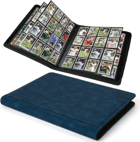 Premium Ringless Trading Card Binder - 1024 Capacity, 16 Side-Loading Pockets per Page, Archival Quality Protection & Anti-Slip Spine for TCG, MTG, Sports Cards (Navy)