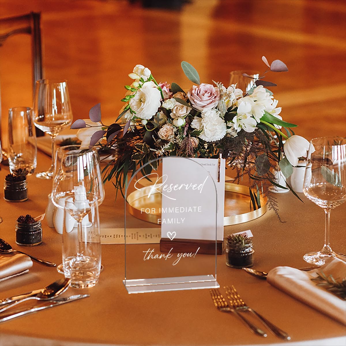 Acrylic Wedding Sign Wedding Signs for Ceremony Reserved for Immediate Family Sign for Wedding, Modern Calligraphy Arch Acrylic Table Top Sign for Wedding Reception and Event Party Table