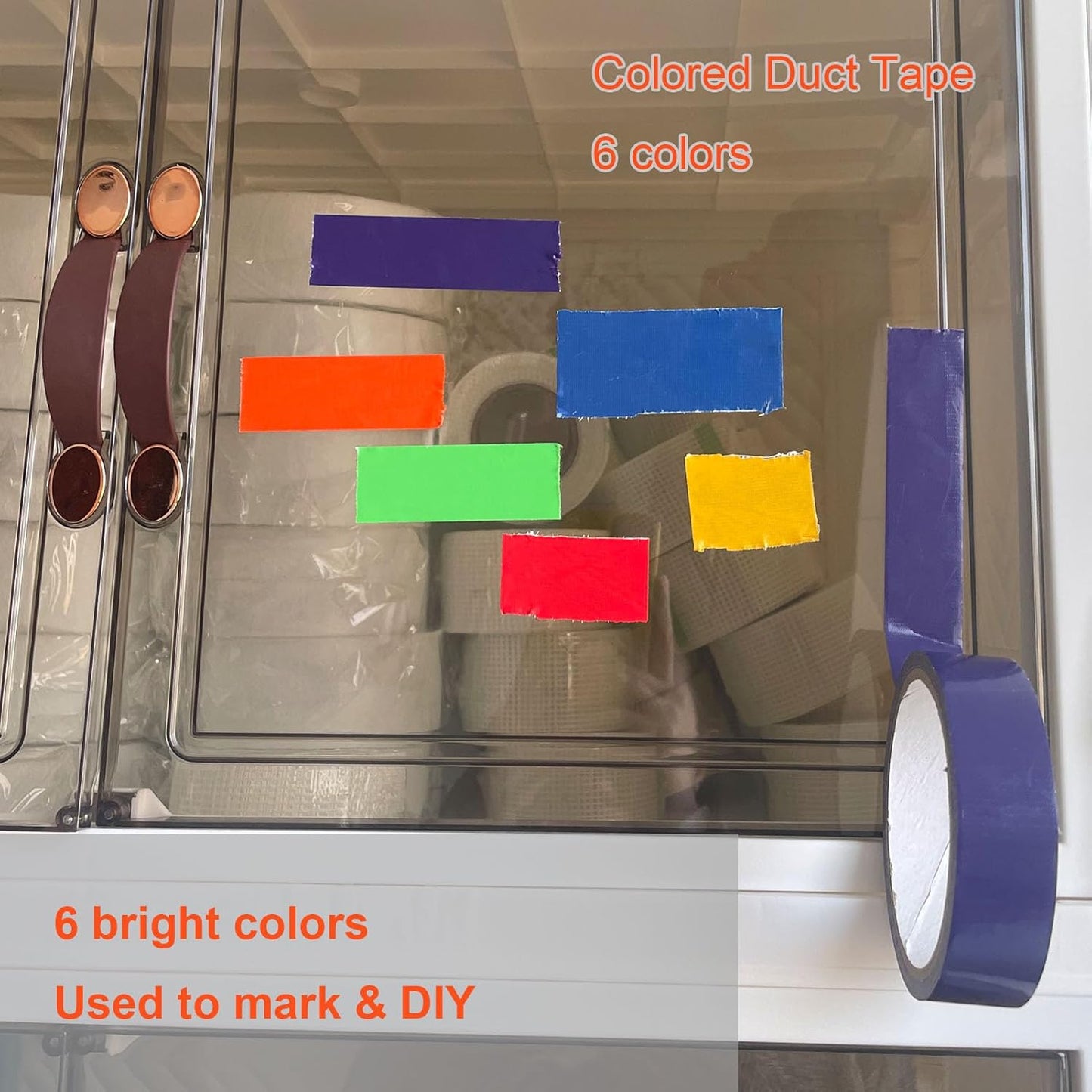 6 Pack Colored Duct Tape, Total 180 Yards- 1 Inch x 30 Yards per Rolls,Multi-Color Duct Tapes, Rainbow Colored Duct Tape Great for DIY Art Home School Office Assorted Colors