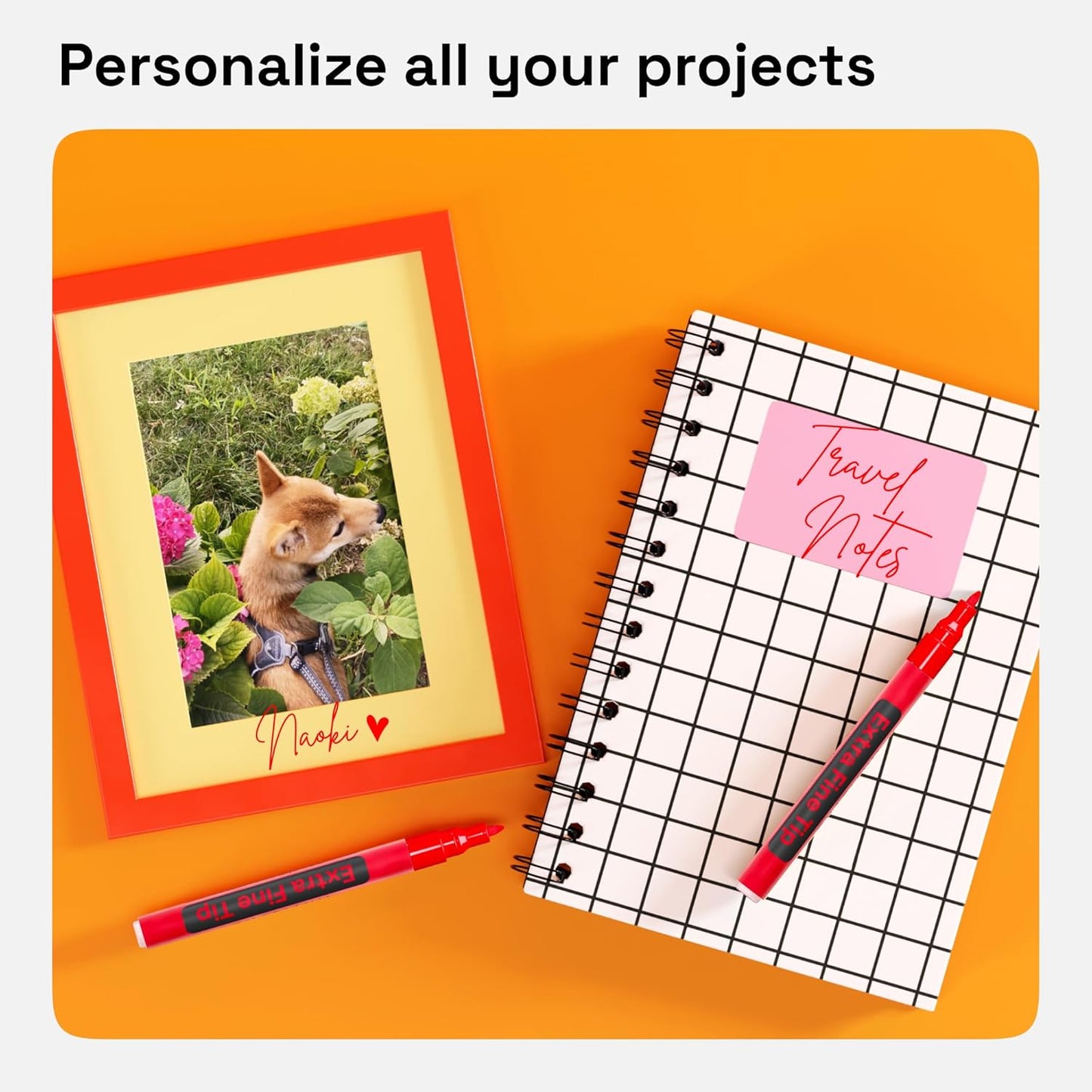 ARTISTRO Red Permanent Marker - Set of 2 Black Paint Pen, Oil Based Paint Markers Extra-Fine Tip 0.7mm, Waterproof Quick Dry Black Marker for Rock Painting, Ceramic, Glass, Wood, Tire, Fabric & More