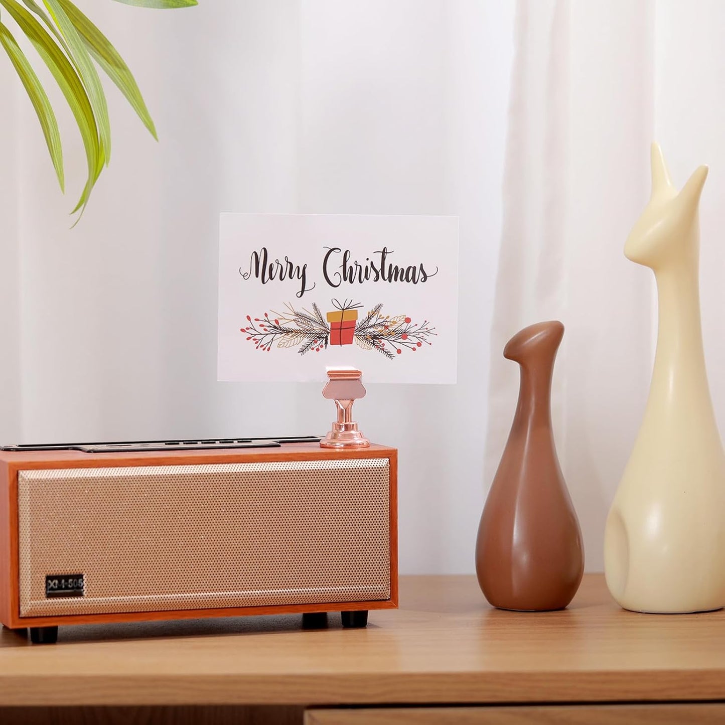 Urban Deco 16PK Table Number Holders Place Card Holders 1.7 Inch Table Card Holders Steel Card Holders for Photos, Food Signs, Memo Notes, Weddings, Restaurants, Birthdays(Rose Gold)