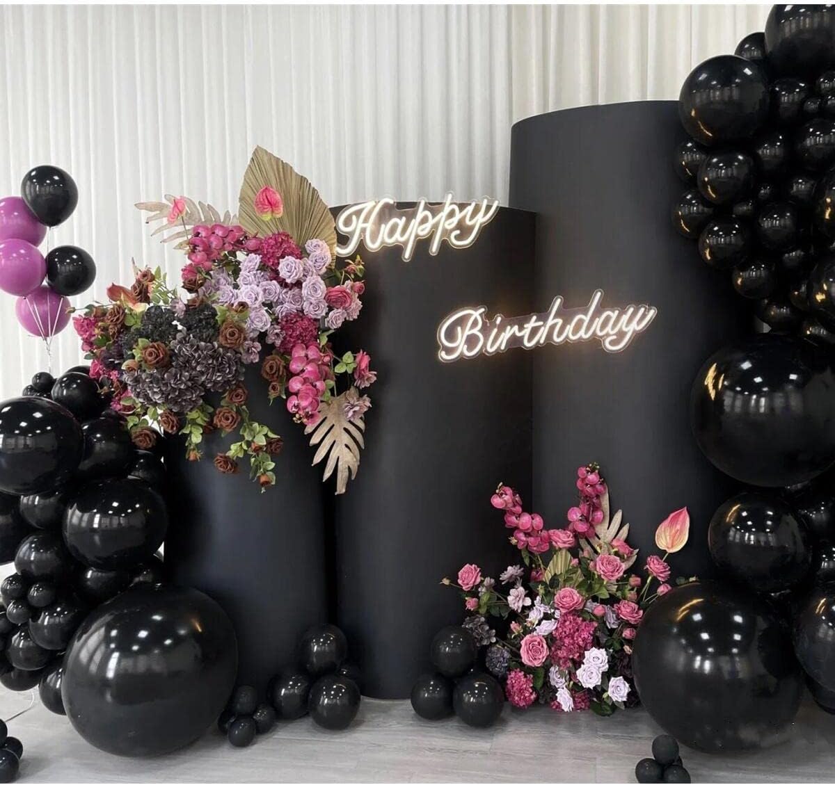 412pcs Black Balloons 18 12 10 5 Inch Black Balloon Garland Arch Kit Different Sizes Matte Latex Balloons for Baby Shower Birthday Wedding Party Decorations