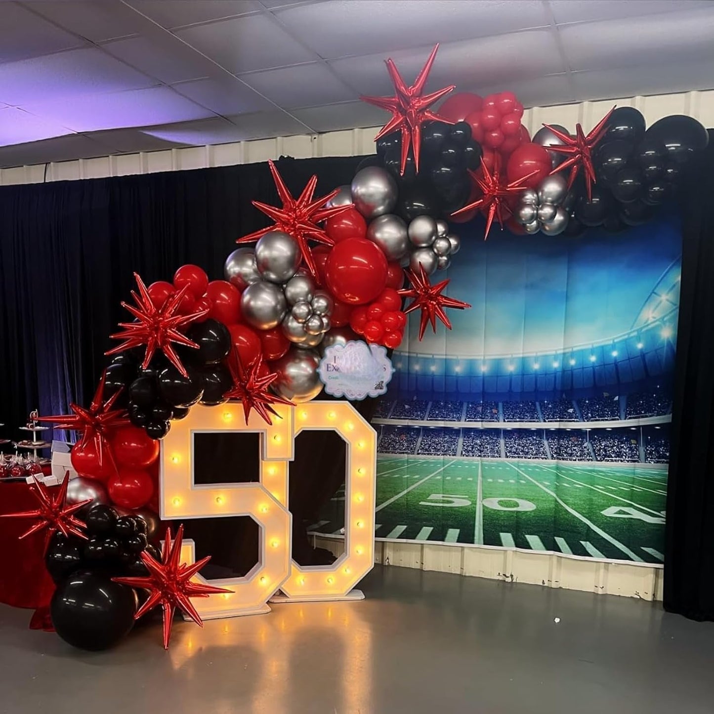 Black Red Silver Star Balloons 12pcs, 27/22 Foil Inch Star Explosion Balloons, Large Spike Mylar Cone Balloon, Fireworks Shape Balloon Decor for New Year Casino Night Racing Car Theme Prom