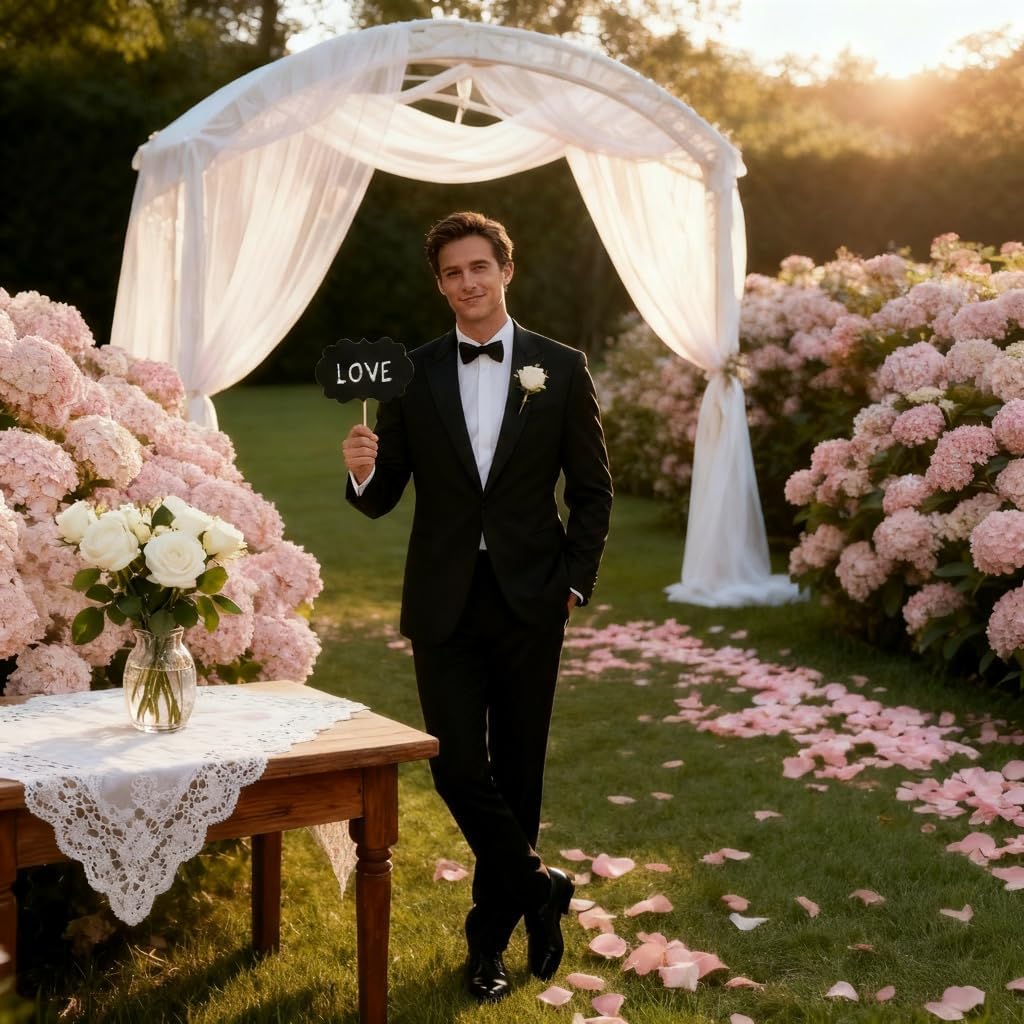 10pcs Blank Photo Booth Props - Writable Chalkboard Signs with Chalk & Sticks, for Wedding, Birthday, Baby Shower