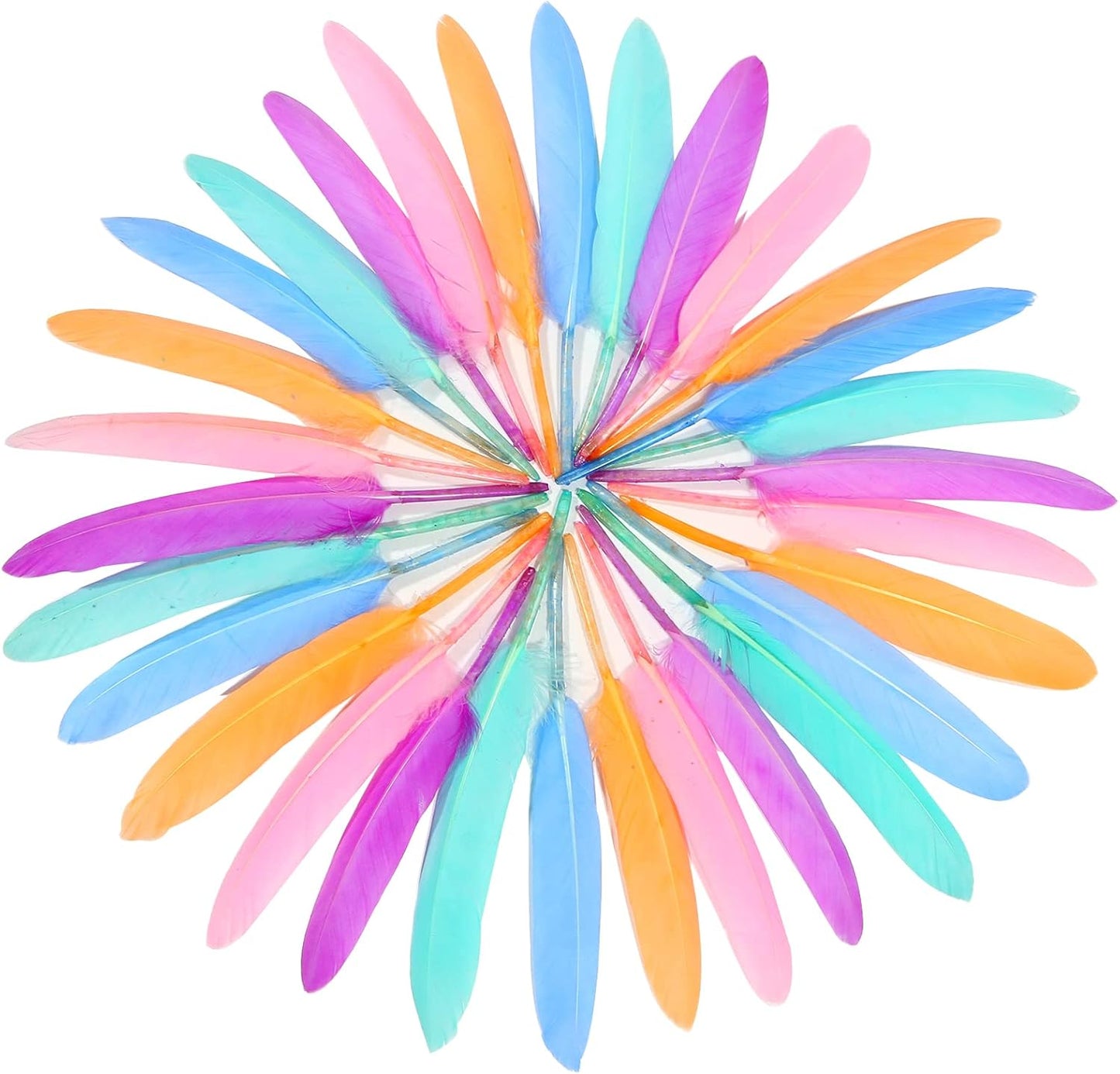 FeelfunFeather 120pcs Macaron Goose Cochettes Feather 4-6 inch 10-15cm Bulk Natural for Wedding Party Halloween Decorations DIY Cosplay Gothic Costumes Crafts