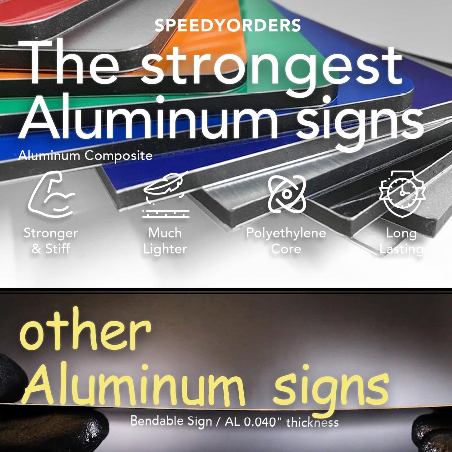 Custom Metal Signs, Personalized Aluminum, Customized Safety, Business Signs, Waterproof Outdoor, White Aluminum (Yellow, 18x12 In)