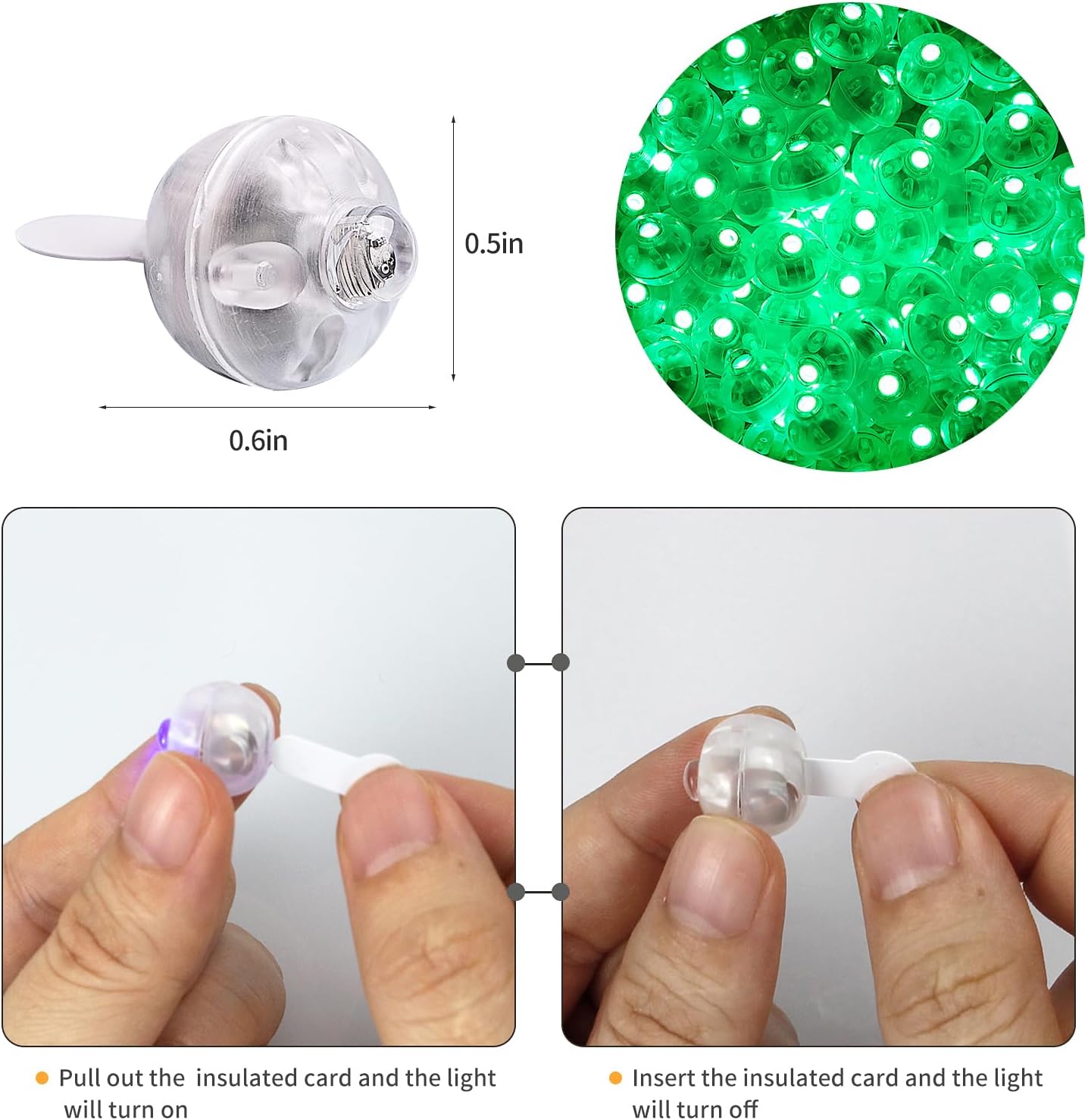 Aogist 100Pcs Green Balloon Lights with Hook,Long Standby Time,Waterproof Mini Light for Birthday Party Wedding Christmas Halloween Easter Decorative (Flash)