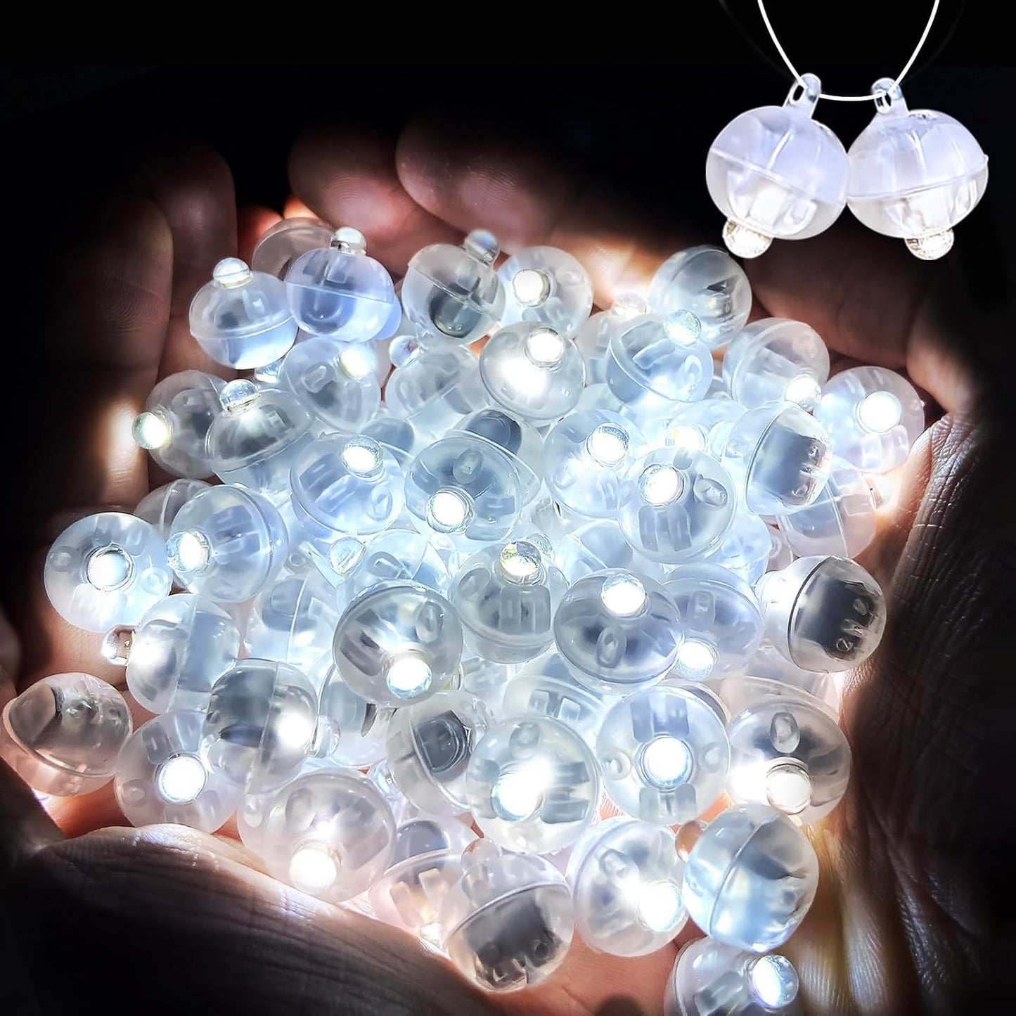 50PCs Mini Led Lights, Led Balloons Light for Party Decorations Neon Party Lights for Paper Lantern Easter Eggs Birthday Party Wedding Halloween Christmas Decoration(Glow steadily White)