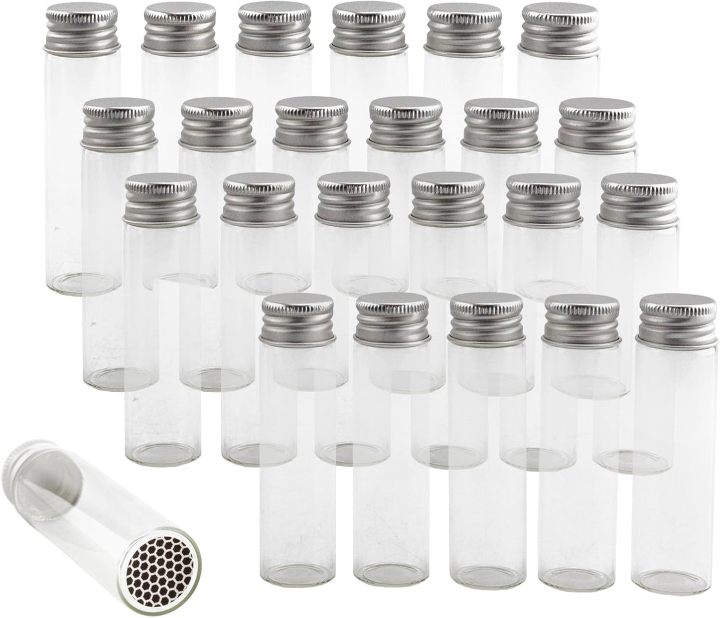 Darware Party Favor Matches Jars (24-Pack): Empty Glass Vials with Strike Stickers for Wedding Favors and DIY Gifts