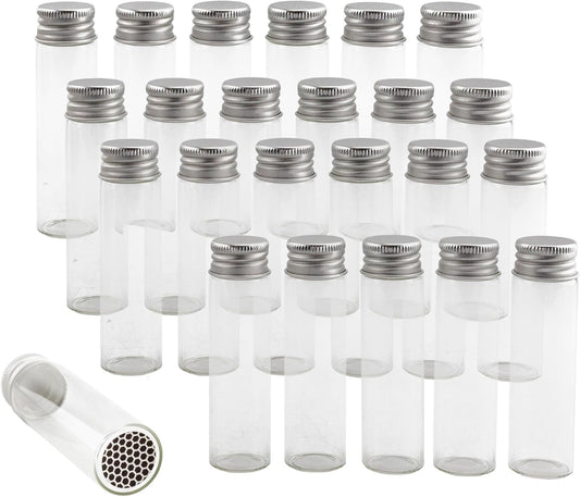 Darware Party Favor Matches Jars (24-Pack): Empty Glass Vials with Strike Stickers for Wedding Favors and DIY Gifts