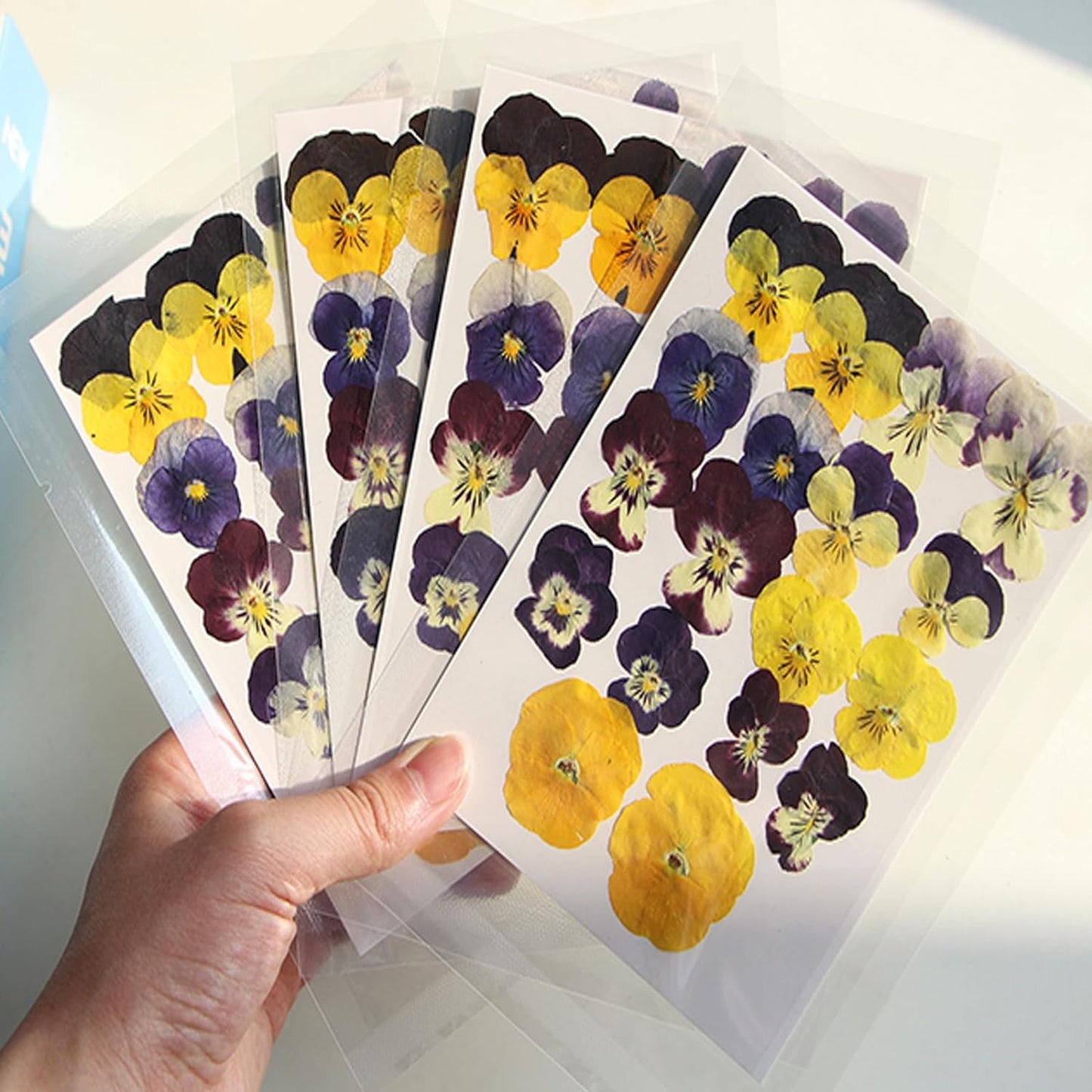 54 Pcs Dried Pressed Flowers for Resin DIY Art Crafts Natural Dry Floral Epoxy Jewelry Real Flower Decor Cakes Phone Cases Candles Handmade Soap Purple Pansy