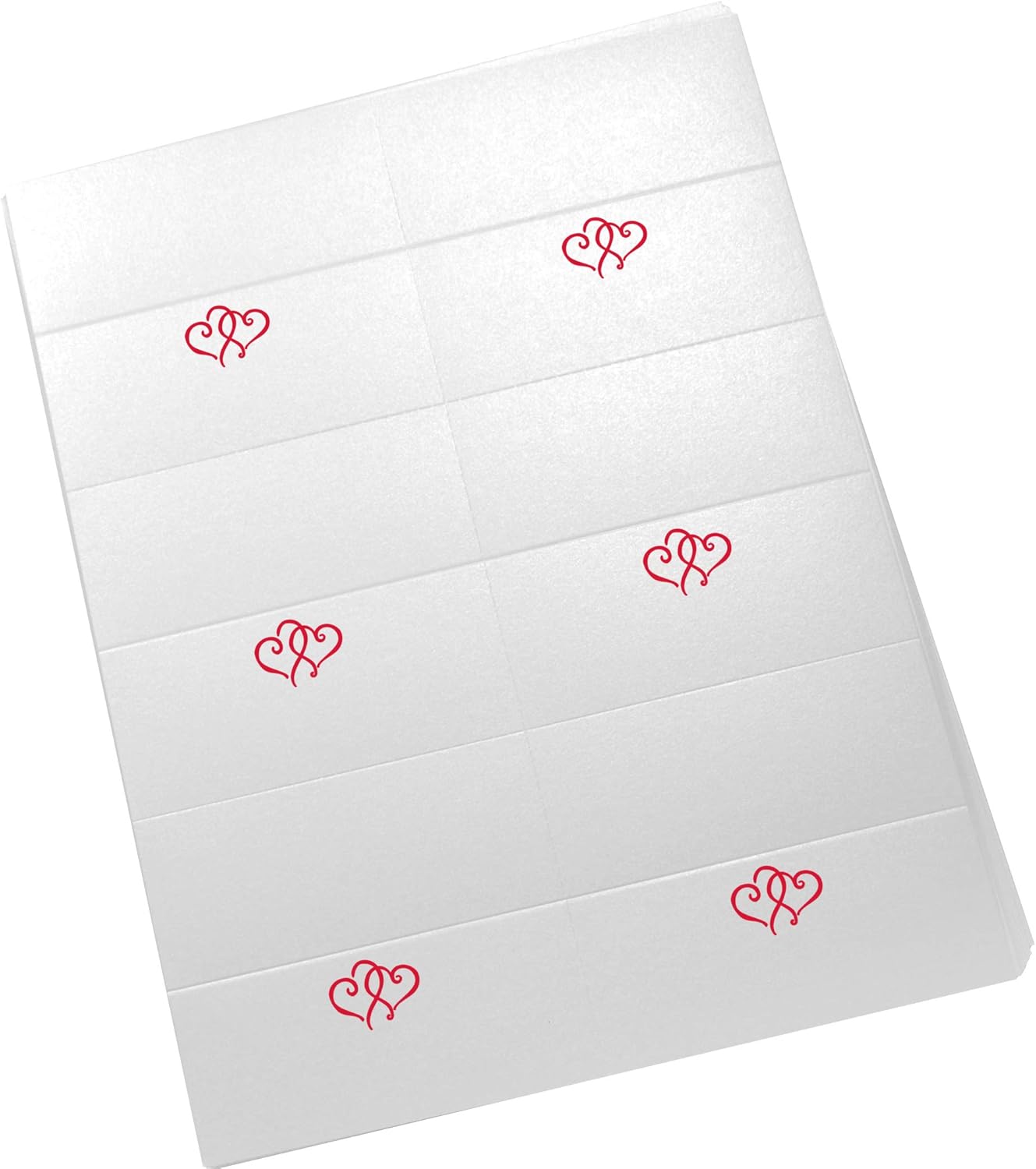 Linked Hearts Printable Place Cards, Ruby Red (Choose Color), Set of 150 (25 Sheets), Laser & Inkjet Printers - Wedding, Party, Dinner, and Special Events - Made in the USA