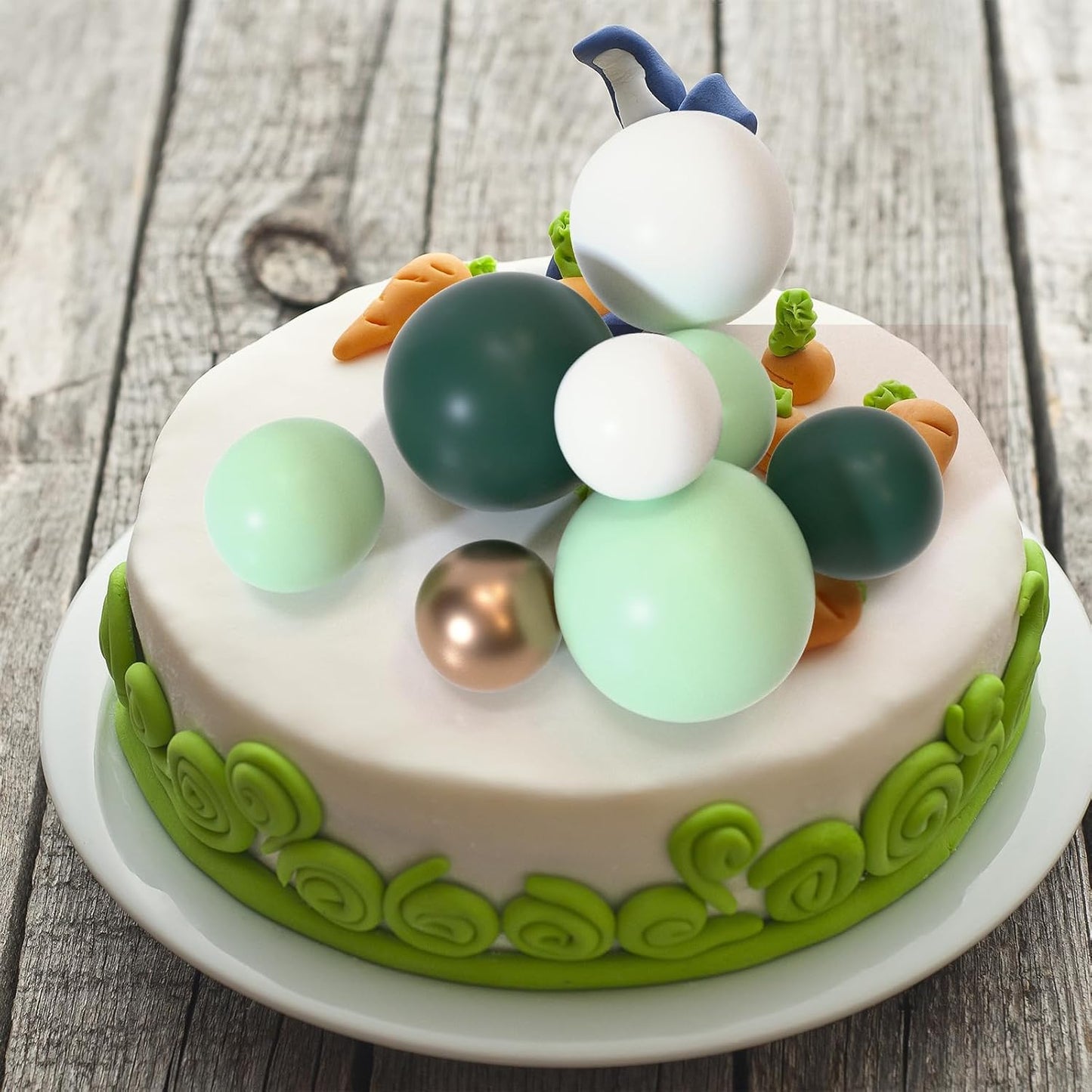 ASTARON 20 Pcs Ball Cake Topper Decorations Mini Balloons Cake Topper Sticks Light Green Balls Cake Picks Cake Topper Balls Cake Decorations for Wedding Birthday Cake Decorations