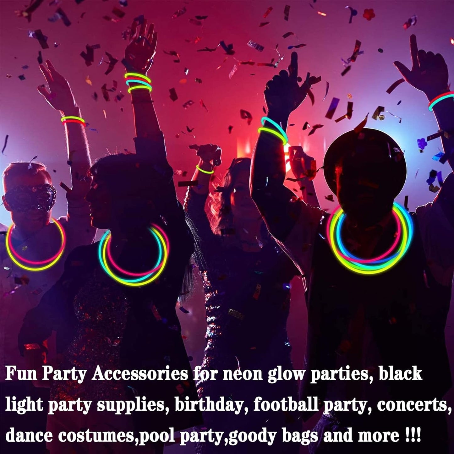 TURNMEON 240 Pack Ultra Bright Halloween Glow Sticks Bulk Party Pack Halloween Glow In The Dark Halloween Party Supplies Favors Glow Sticks Necklaces Bracelets with Connectors 8" Glow stick Light Up