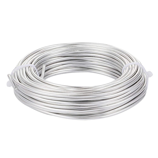Fashewelry 65.6 Feet 3.5mm Aluminum Wire Silver Bendable Metal Craft Wire for Beading Jewelry Craft Making
