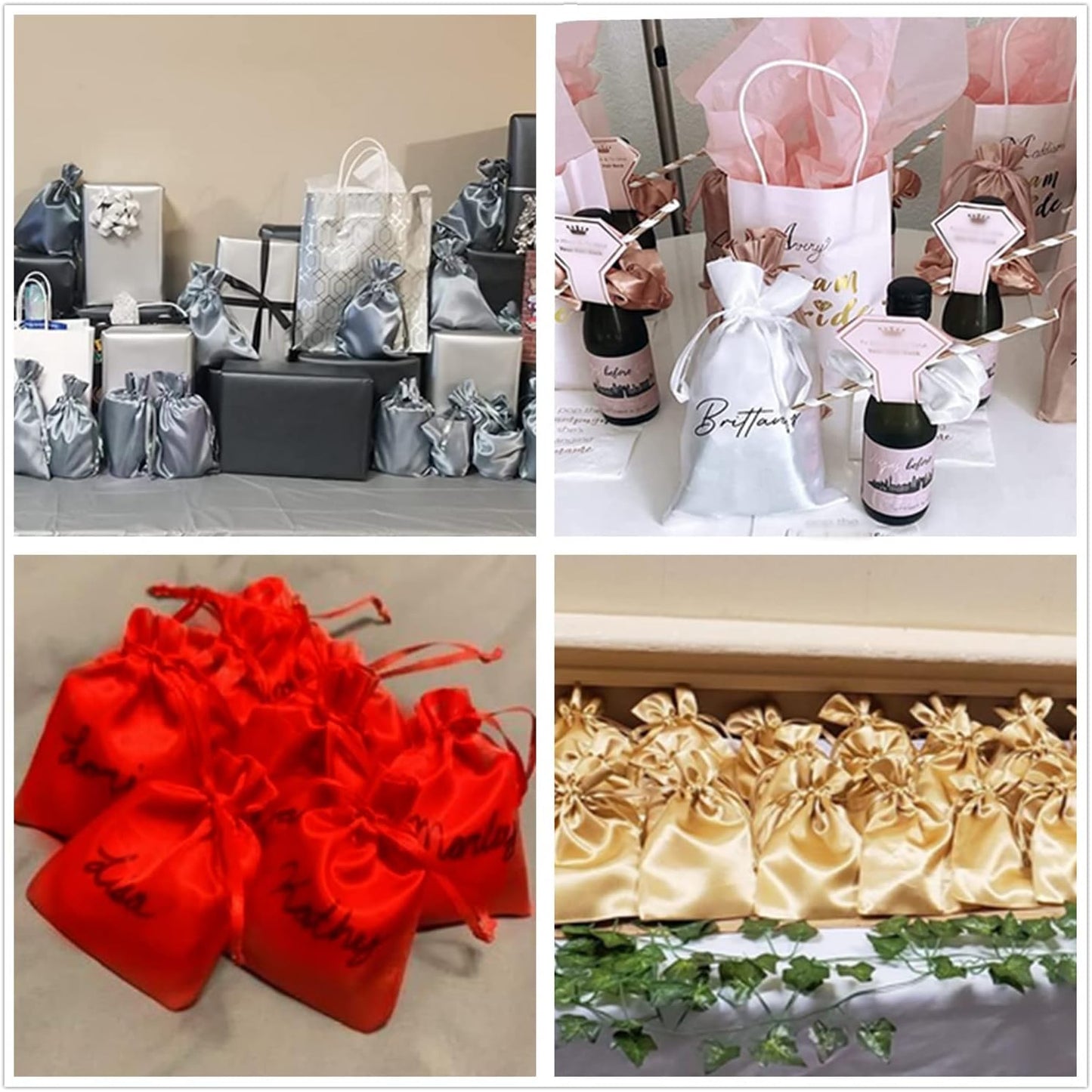 35pcs Black Satin Bags with Drawstring, 5x7 Inches Drawstring Gift Bags, Party Favor Bags Drawstring Pouch for Baby Shower, Bridal Shower, Christmas, Party Supplies, Candy, Jewelry Bags