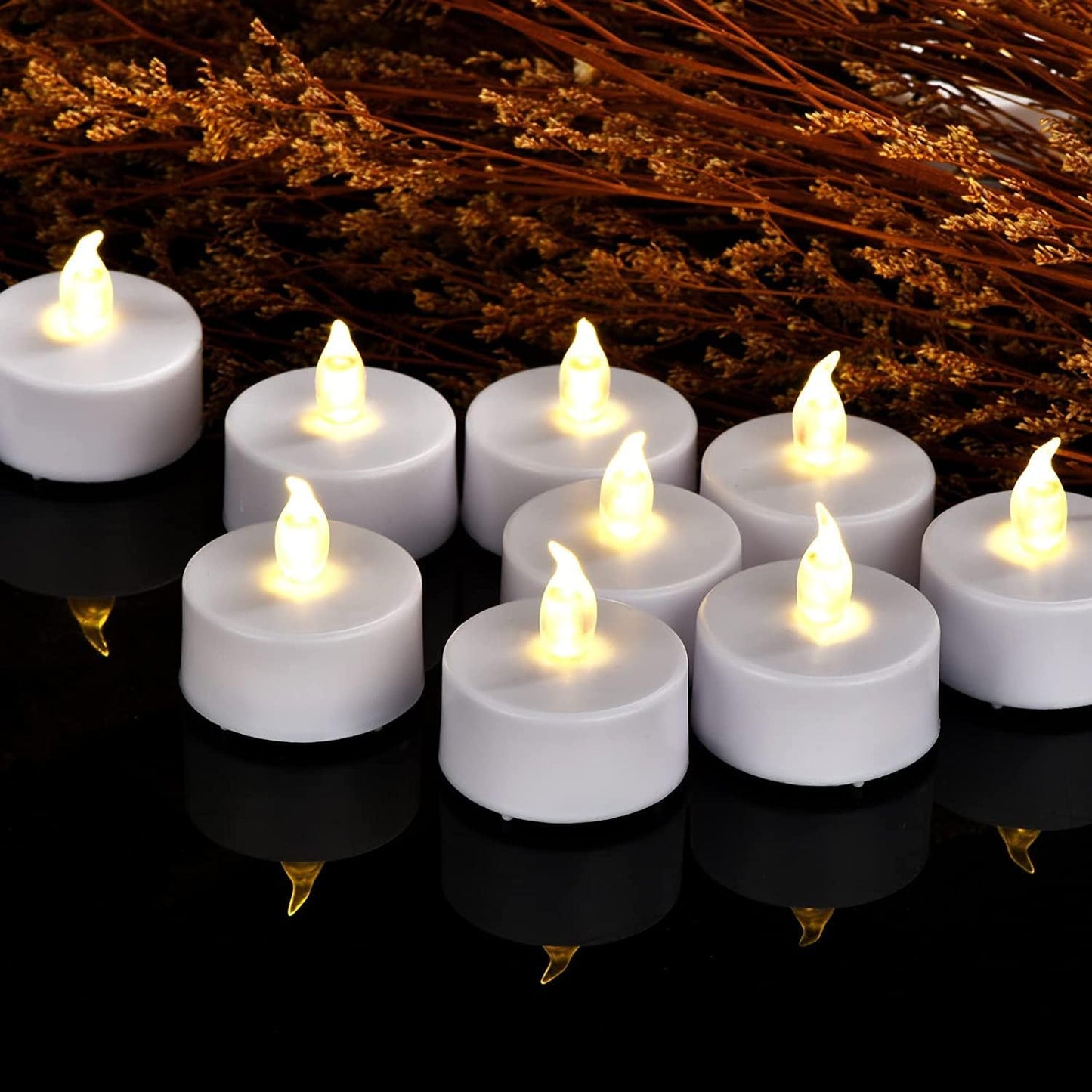 LED Tea Lights Candles- 50PACK Flameless Candles Realistic and Bright Flickering Long Lasting 200Hours for Holiday Celebration,Party, Home Decoration Warm White,Battery Operated