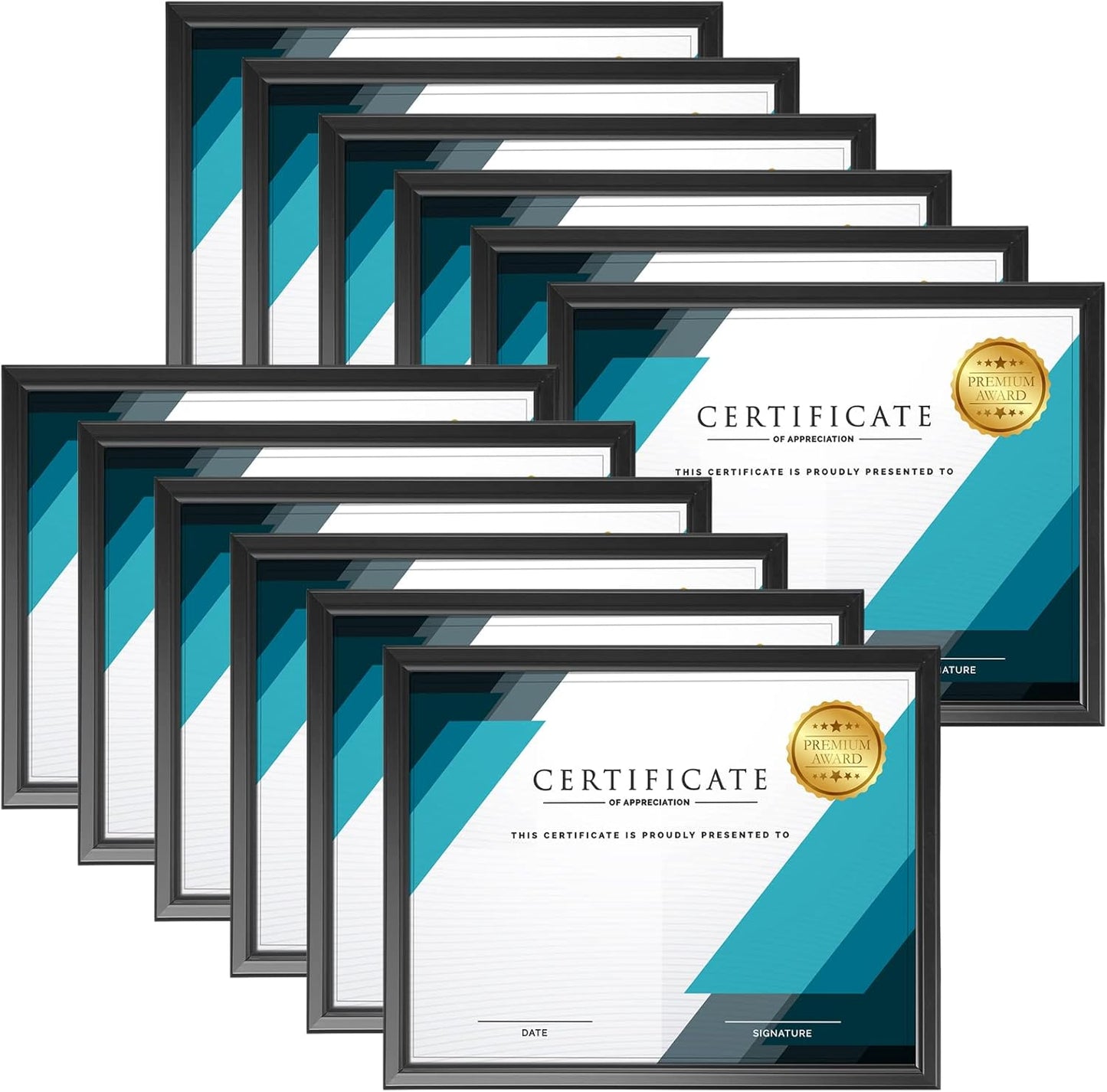 LaVie Home 8.5x11 Picture Frames (12 Pack, Black) Simple Designed Photo Frame with High Definition Glass for Wall Mount & Table Top Display, Set of 12 Classic Collection