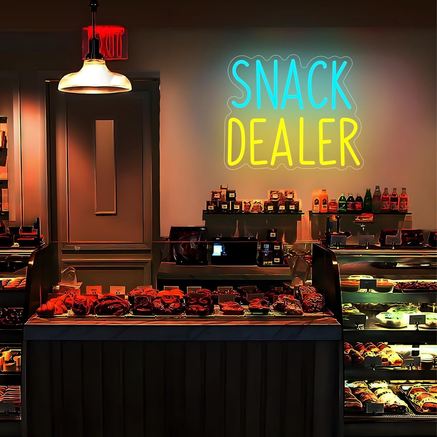 Snack Dealer Neon Sign Snack Bar Led Neon Sign for Wall Decor Dimmable Snacks Neon Light USB Powered Snacks Neon Light Sign for Party Decor