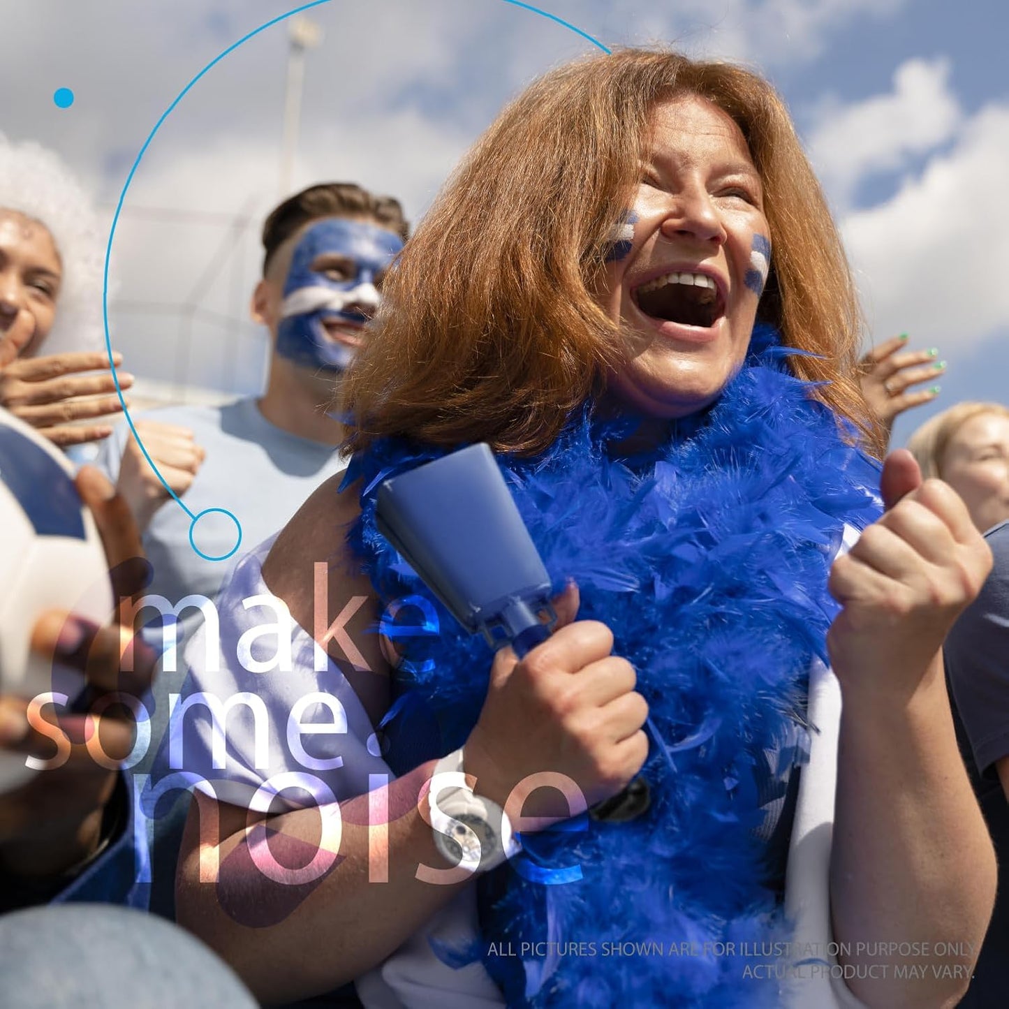 Deke Home - 2 Pack 7 Inch Steel Cowbells with Handle, Loud Noise Makers for Football, Sports, Parties, Competitions, School Spirit & Safety, Large Hand Bell for Cheering & Percussion Instrument