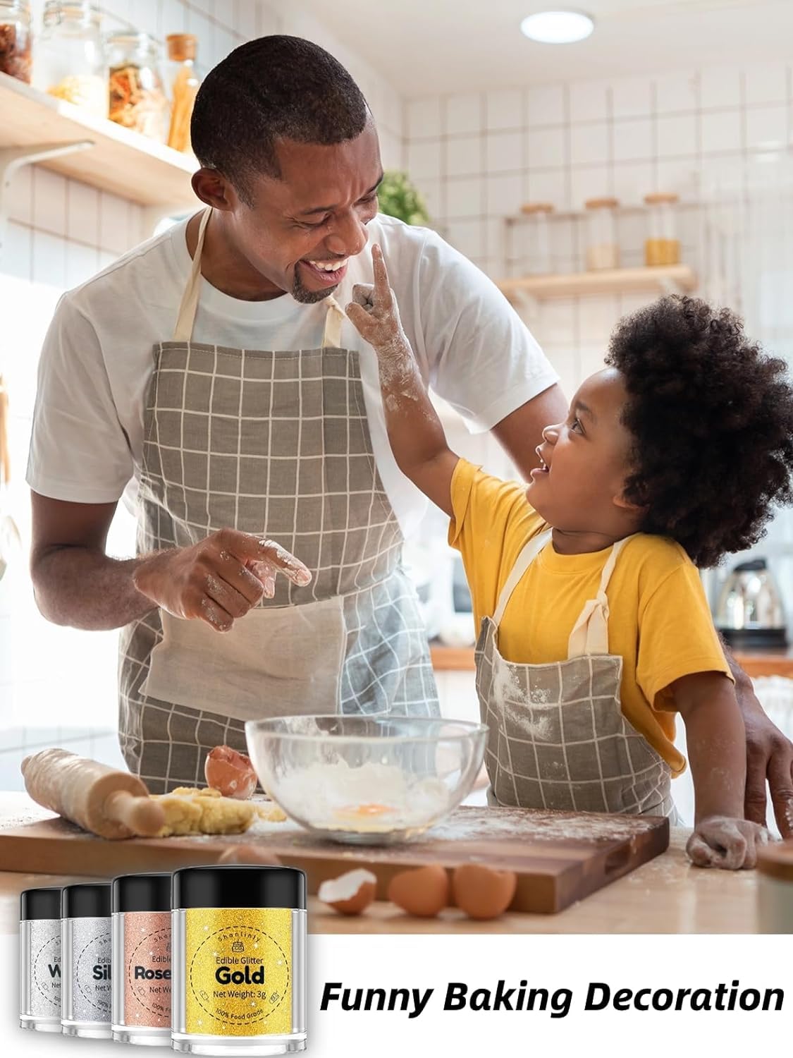 Shanlinly Orange Edible Glitter for Cakes Drinks - Food Grade 5g Shimmer Luster Glitter Dust Edible Glimmer Powders for Strawberries, Sprinkle on Sparkle, Chocolate, Cookie, Cupcake, Cocktail, Vegan