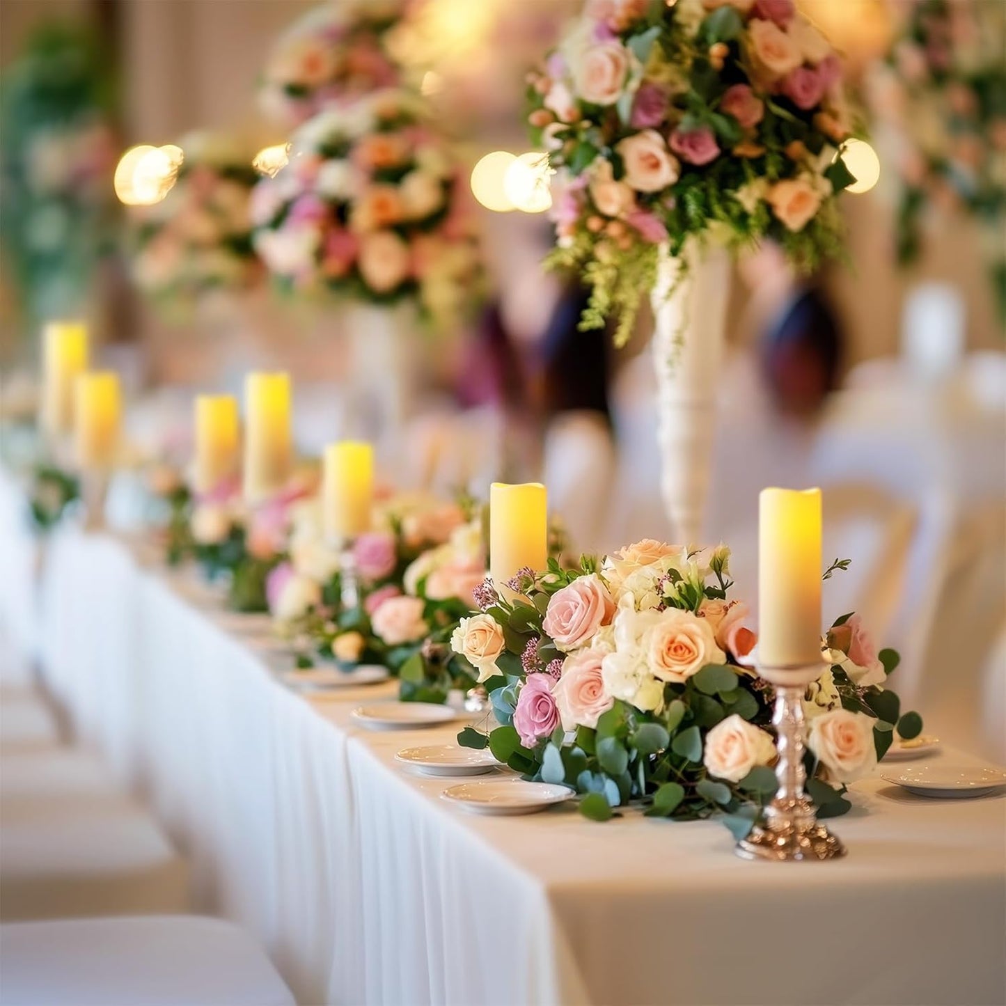 Homemory 12 Pcs Waterproof Flameless LED Candles with Remote & Timer, 4-Size Set (D2.2'' x H4''5''6''7''), Battery Operated Candles for Home Decor, Outdoor Parties & Events