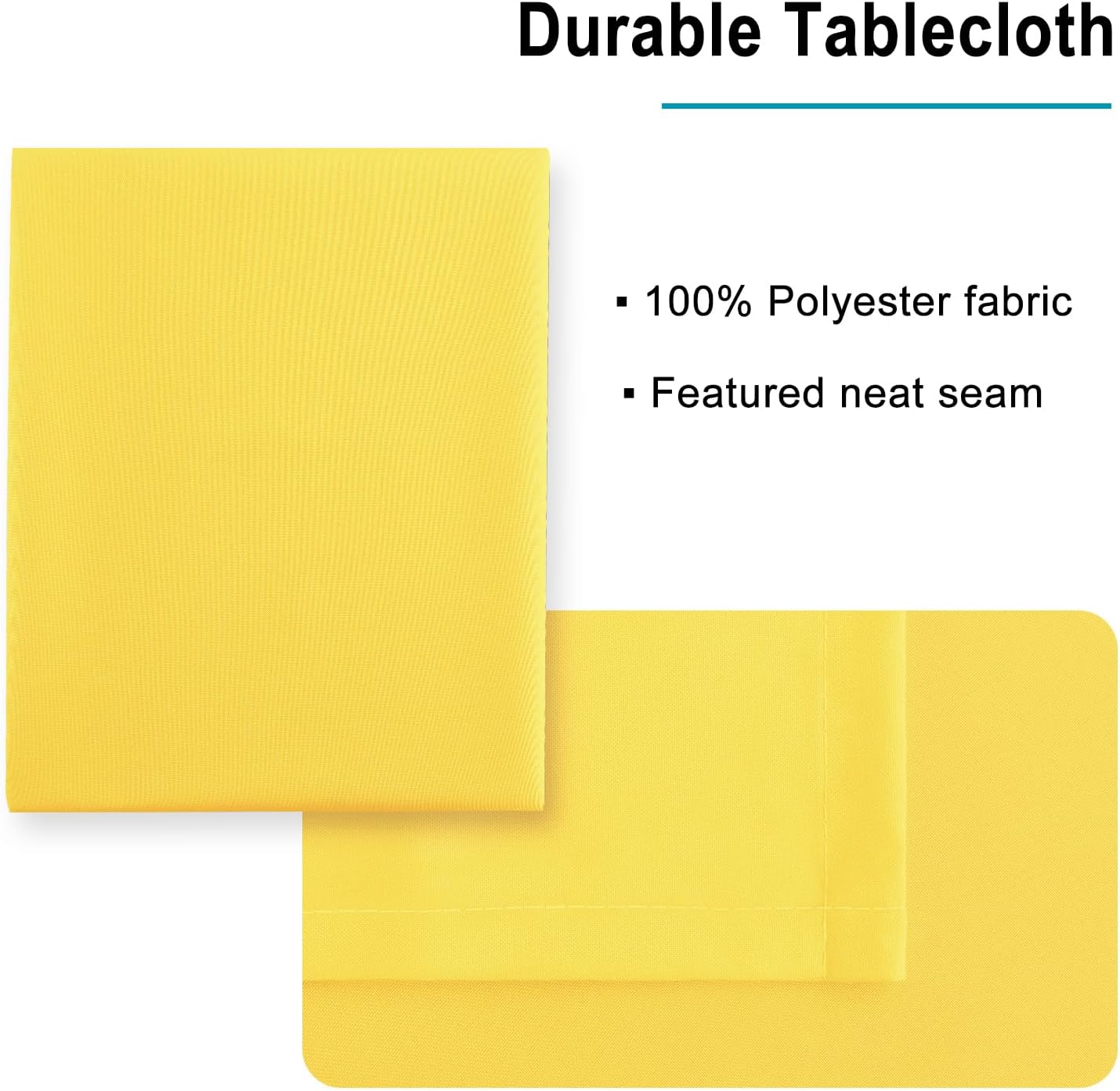 Hiasan Tablecloth for Rectangle Tables - 70 x 140 inch - Waterproof, Spillproof & Wrinkle Resistant Washable Polyester Table Cloth for Dining/Party/Outdoor Picnic, Yellow