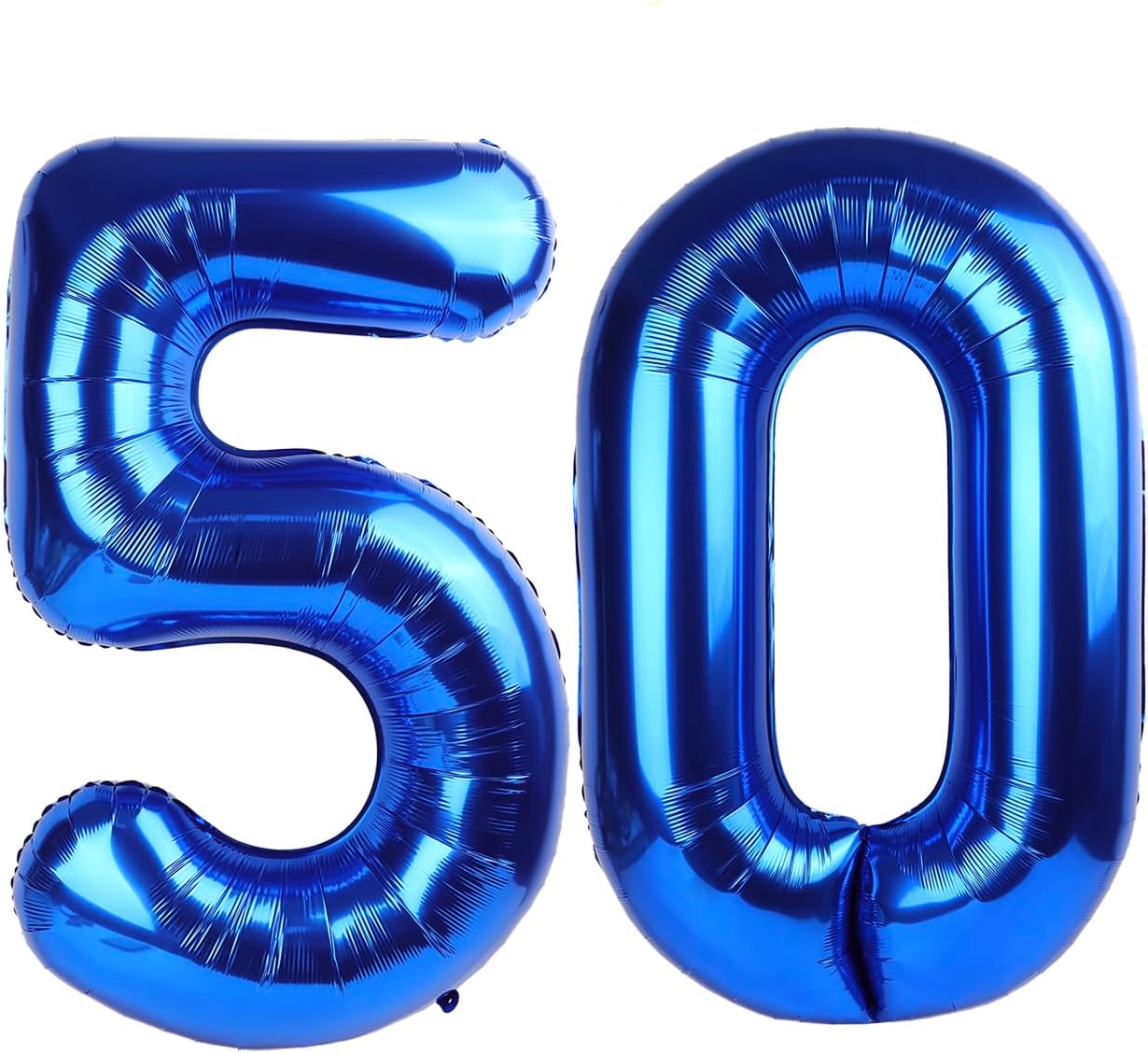 Blue Jumbo Number 50 Balloon 40 Inch, Men Women 50 Birthday Supplies, Foil Helium 50 Birthday Giant Balloon, Mylar Blue Number Balloons Anniversary Decorations