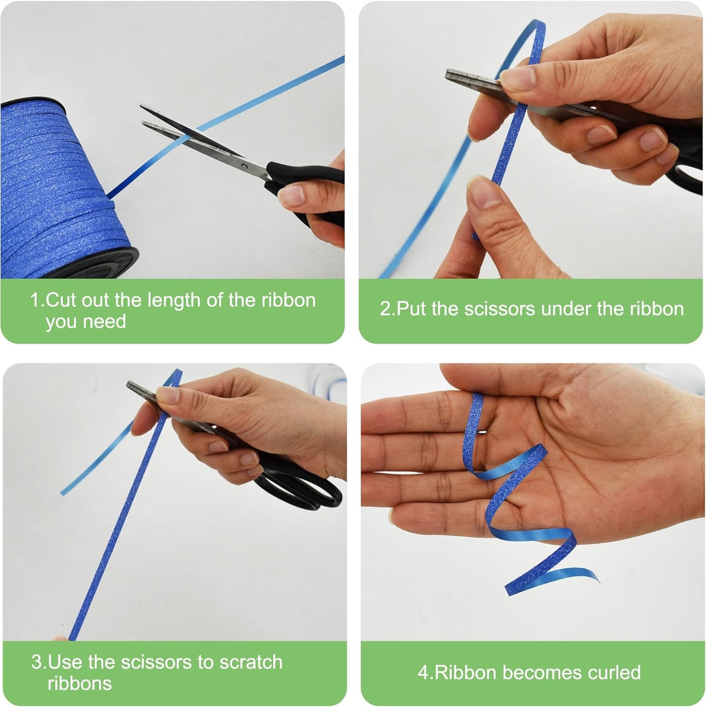 BEISHIDA Light Green Sage Glitter Ribbon - 500 Yards Curling Crimped, Shiny Balloon String for Gift Wrapping, Birthday Party, Festival, Art, Craft, Florist, Flowers Decoration