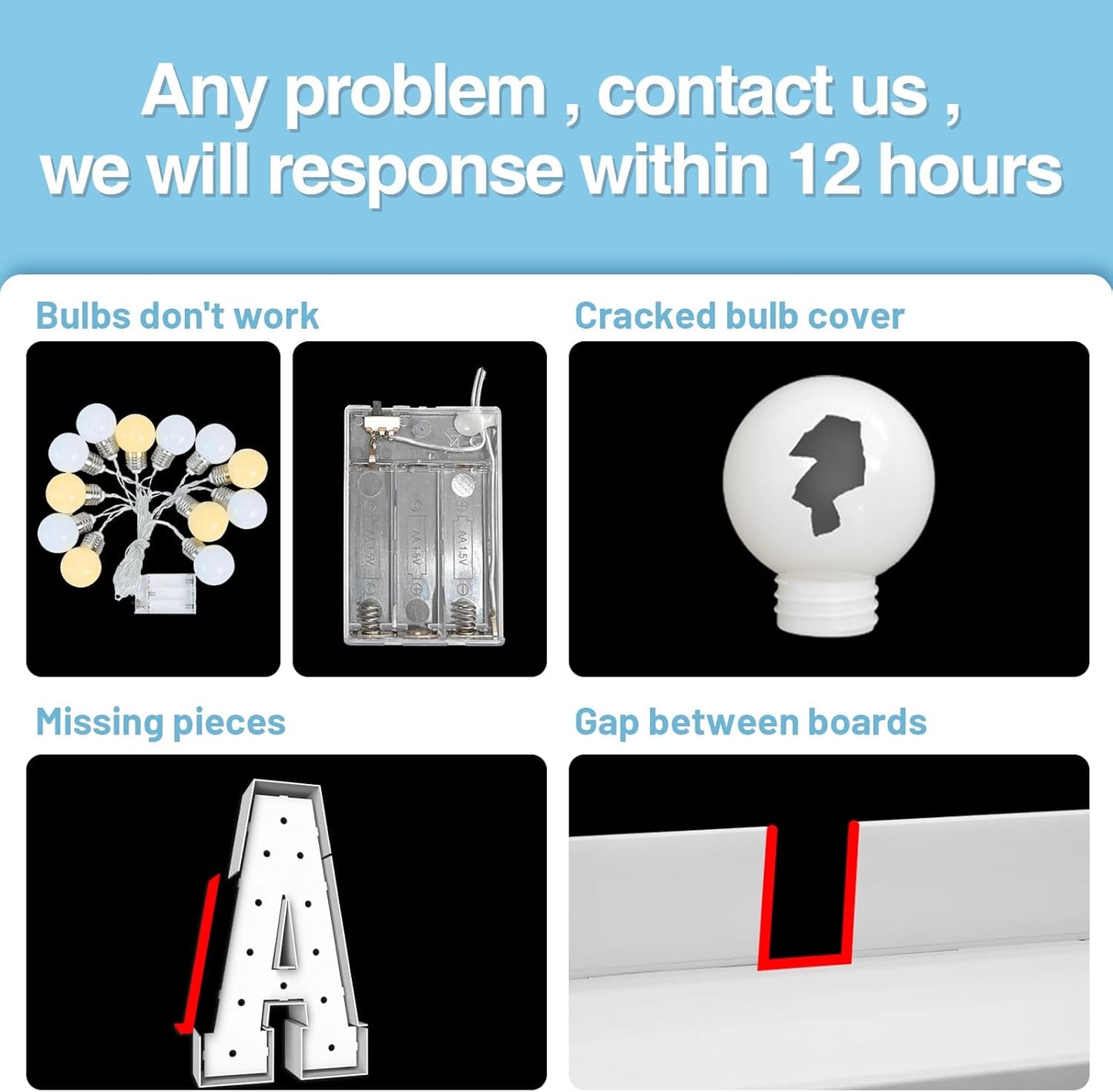 4FT Marquee Light Up Letters E,Party Decoration Large Marquee Light Up Letters with Weighted Water Bag,Pre-cut Foam Board Set Can Be Used for Birthdays,Weddings,Baby Anniversaries