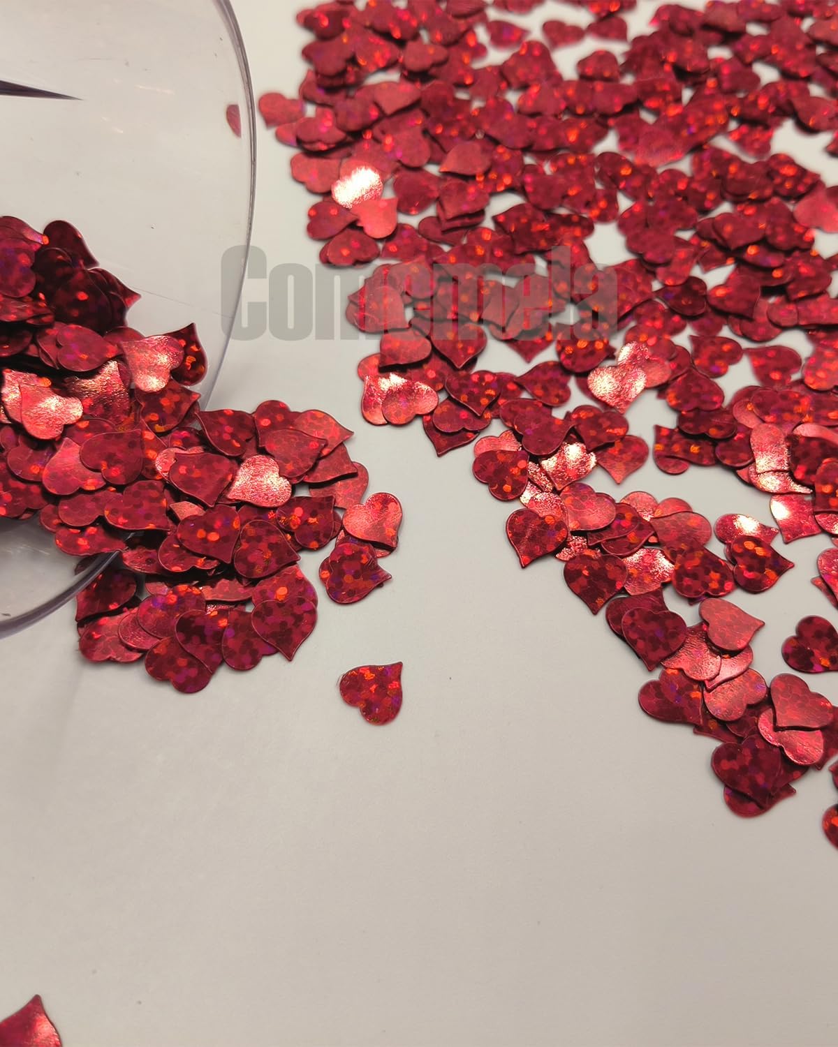 Heart Confetti Bulk - Glitter Hearts Shaped Sprinkles for Weddings, Valentines Day Decorations, Photo Shoots, Envelope Stuffing, Party Supplies & Memory Keepsakes (Red)