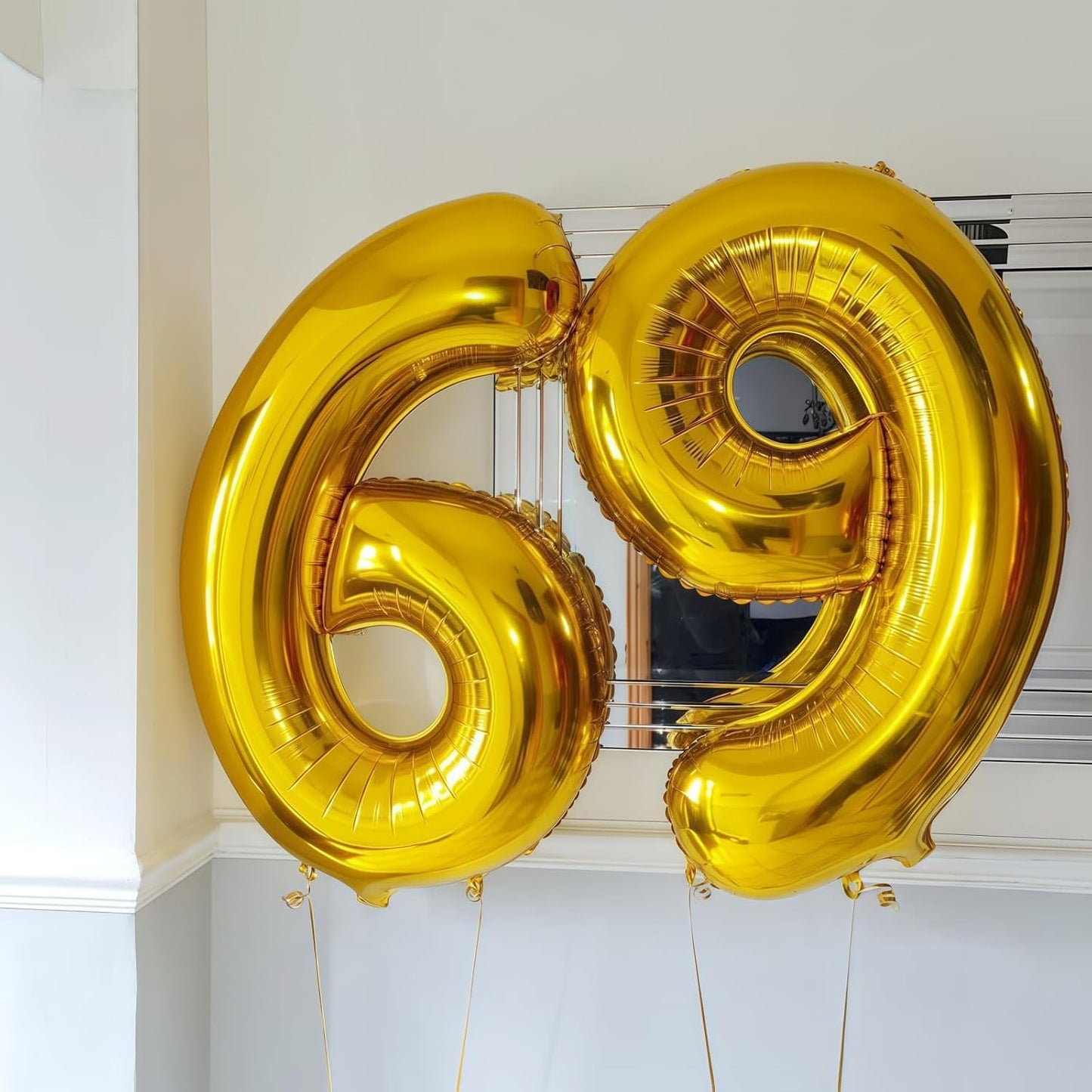 Gold 3 Balloon Number,40 Inch Number 3 Balloon Large Gold 3 Foil Mylar Helium Balloon for Birthday Party Decorations