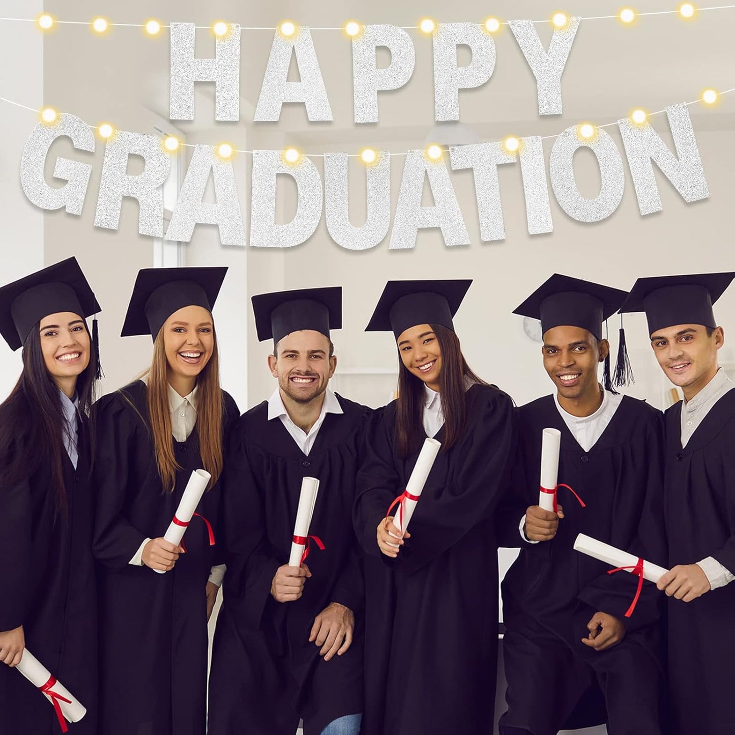 TaoBary 112 Pcs DIY Letter Custom Banner Glitter Customizable Banner Kit Including 107 Letters and Numbers 3 Rope for Valentine Birthday Party(Silver)