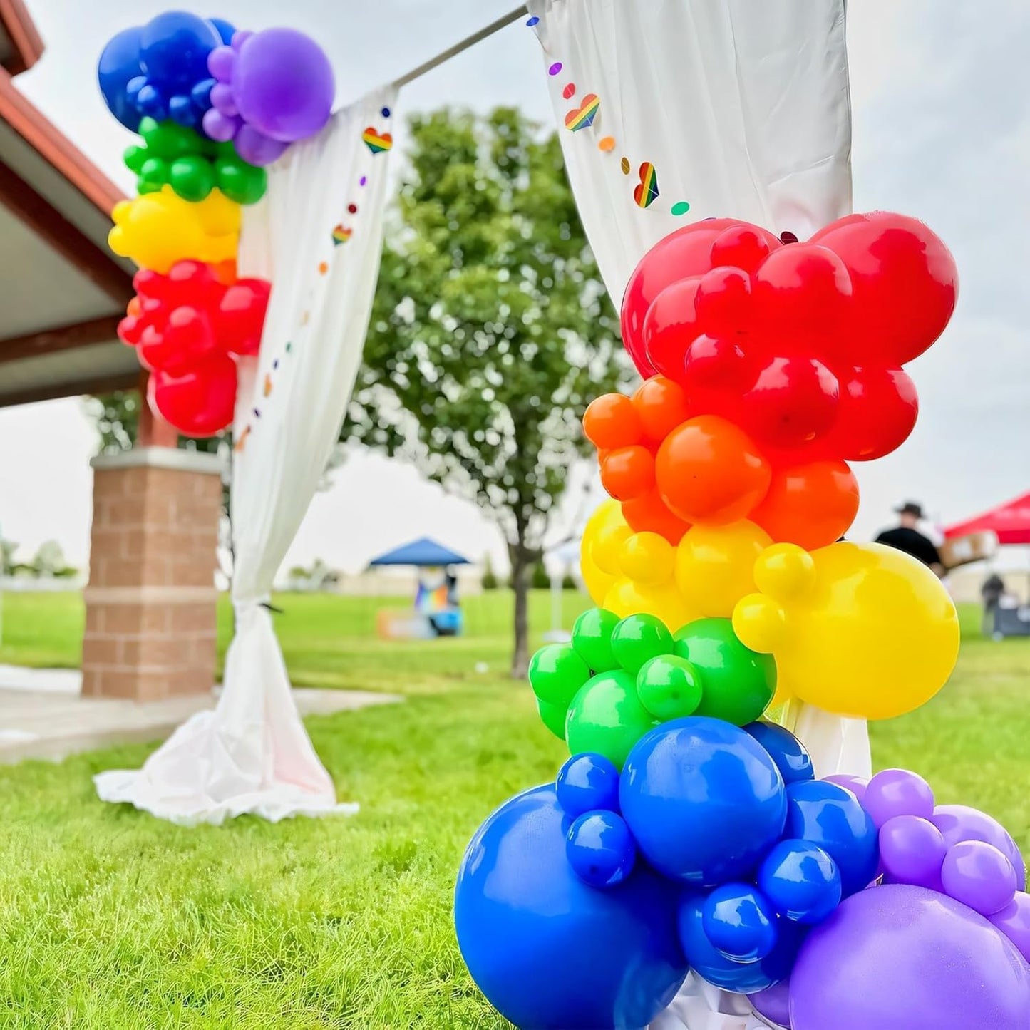 120pcs Rainbow Balloons 12 Inch Colorful Latex Balloon Garland Arch Kit for Birthday Baby Shower Anniversary Graduation Wedding Party Decorations