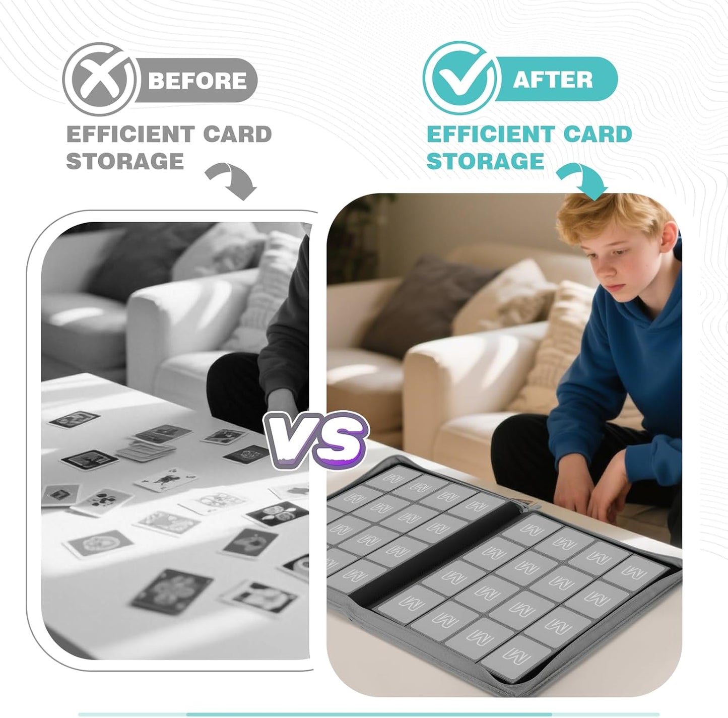 Premium Card Binder 16 Pocket,Trading Card Binder Holds up to 1000+Cards Sturdy Card Collection Album, Card Holder Folders for MTG, TCG, Game Cards & Sports Cards